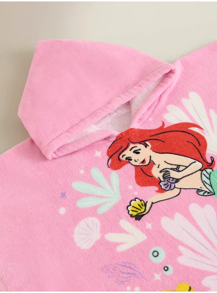 Poncho Plazhi me Kapuc Disney Little Mermaid Pink 2-3 Vjec