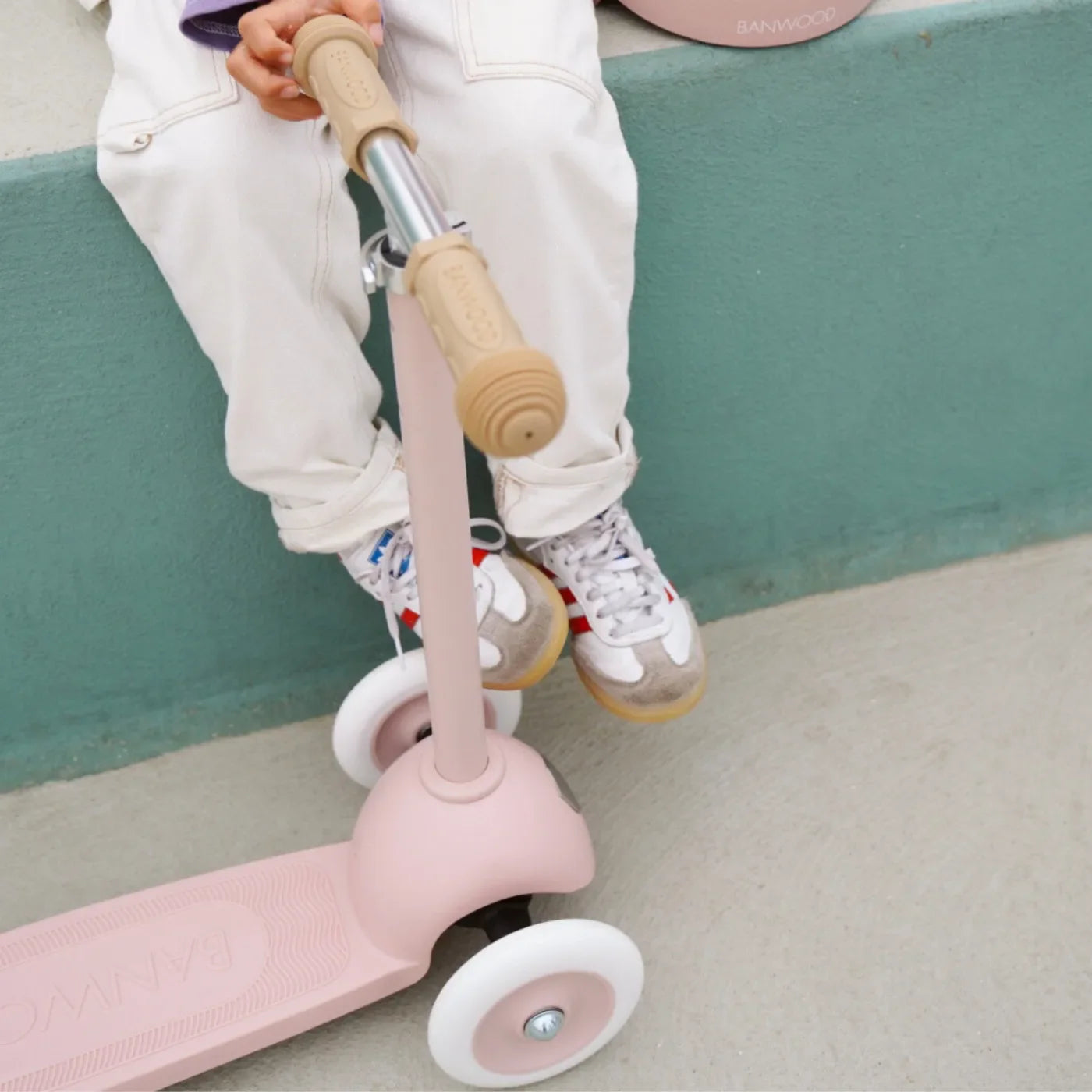 Banwood Eco Skuter Me Kosh Pin&Ride - Faded Pink