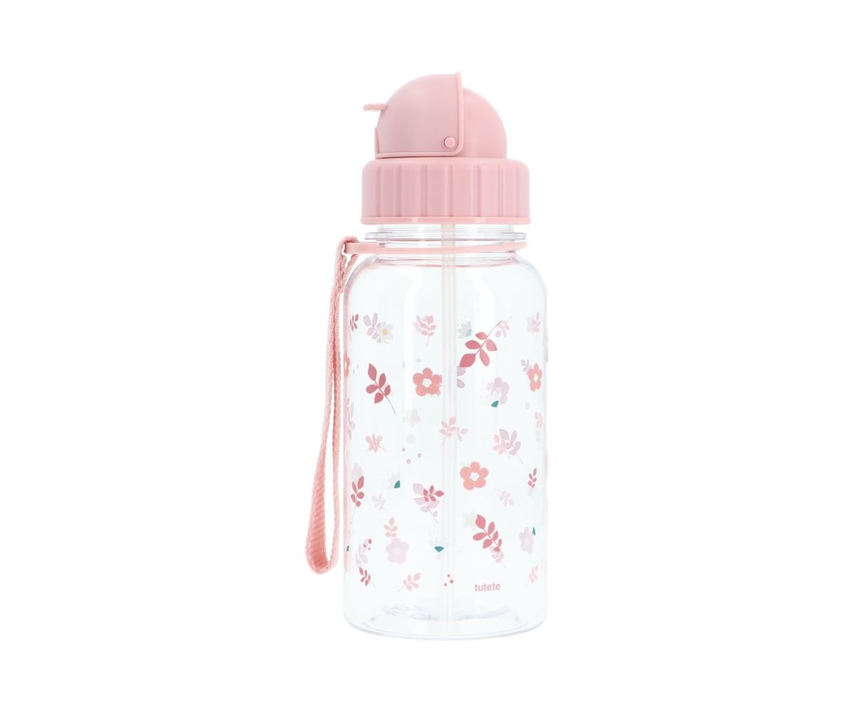 Shishe Uji Tritan me Pipëz Me Lule Rozë - "Pink Flowers"