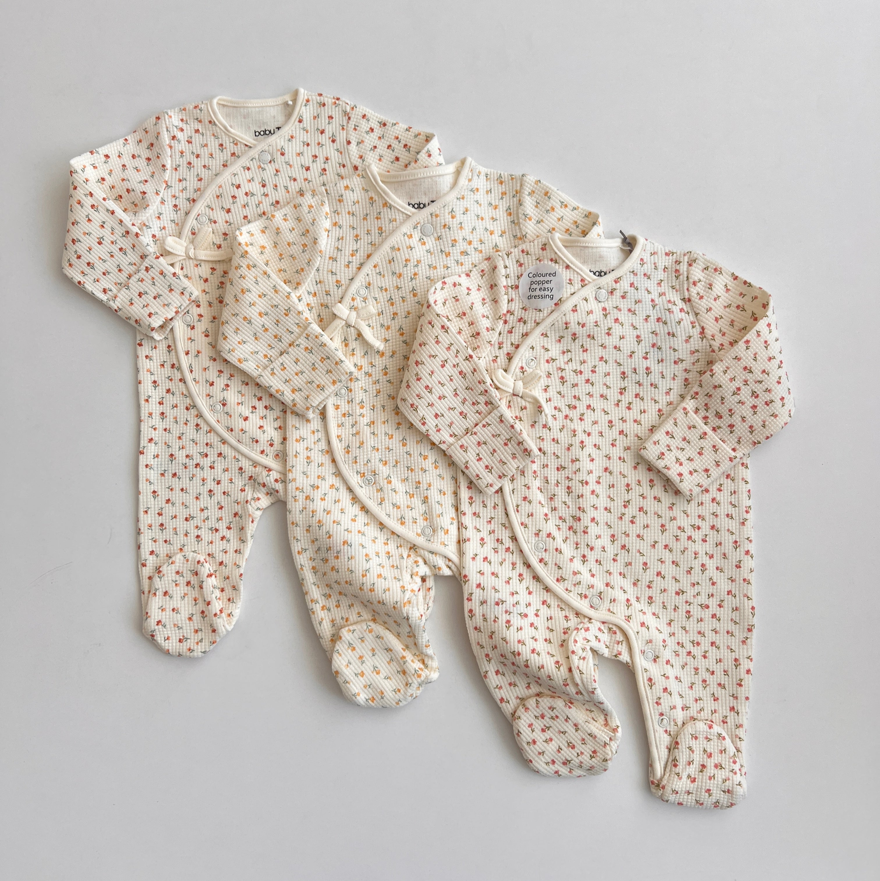 Set me 3 Tutina Printe me Lule - Ditsy Floral
