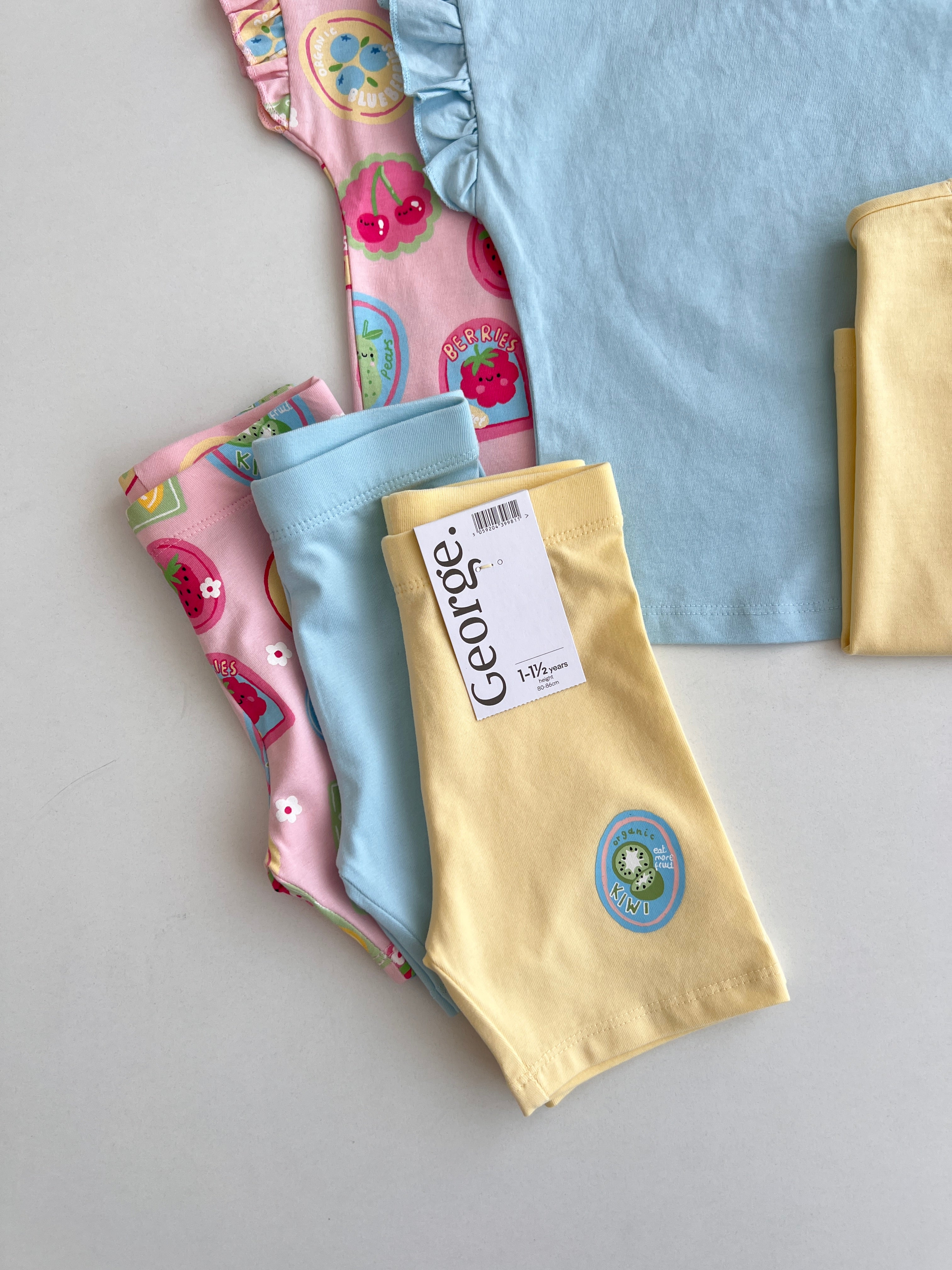 Set 3 Kostume me Fruda dhe Printime Frutash "Organic Berries & Kiwi"