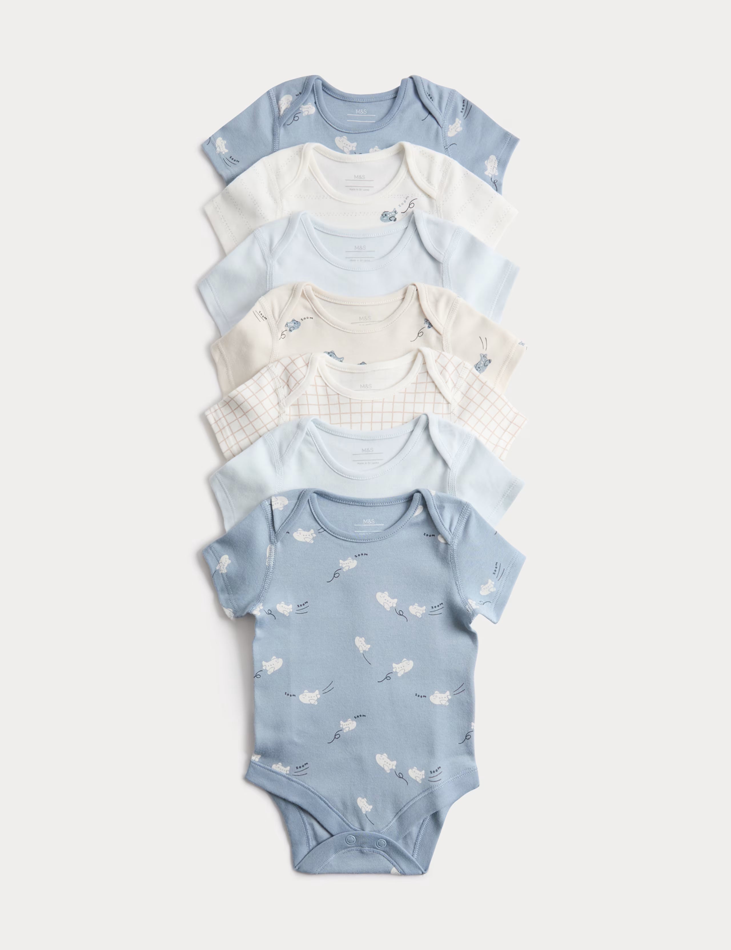 Set me 7 Body me Menge te Shkurtra – 100% Pambuk Pure