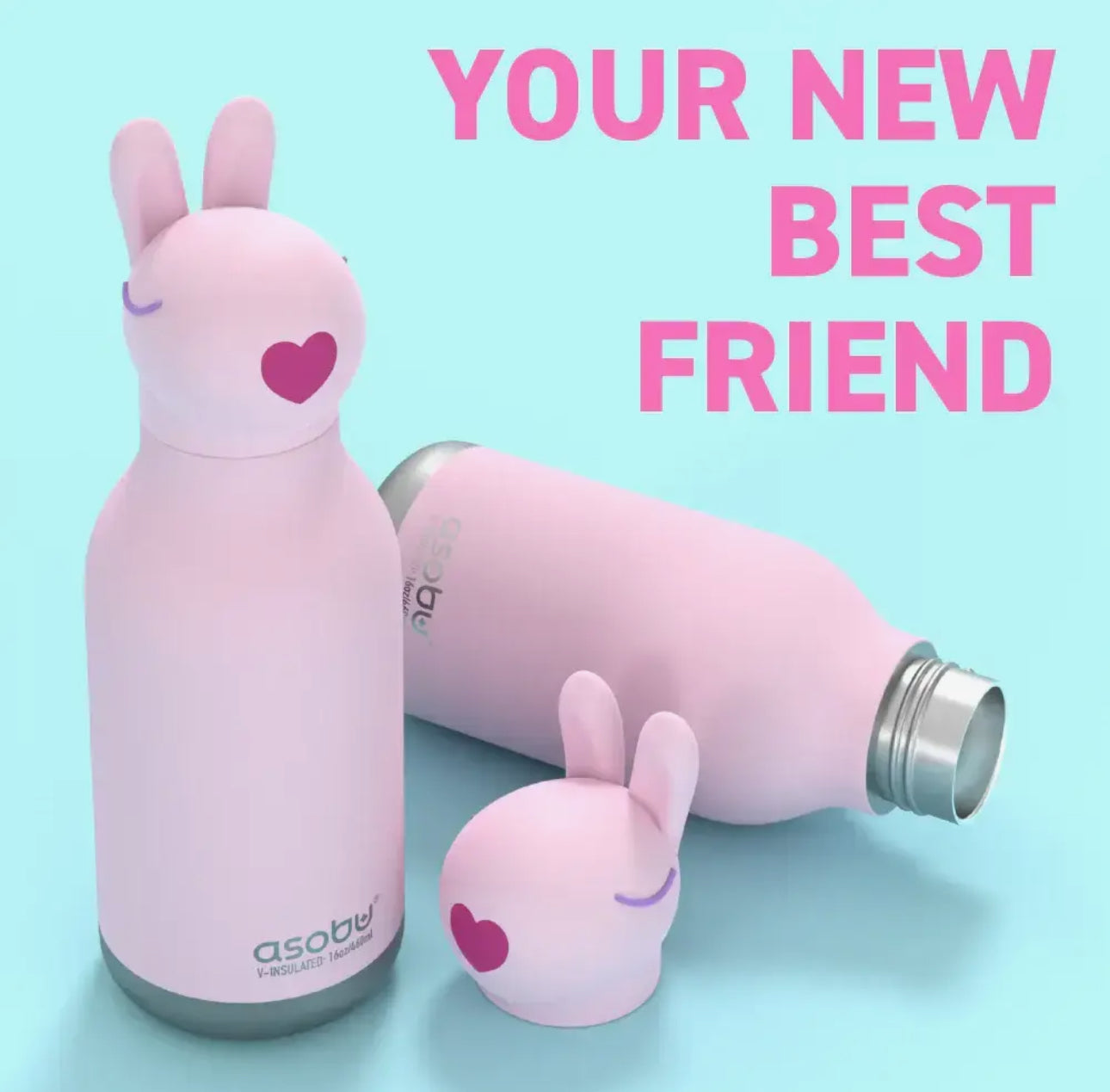 Termusi Bunny Bestie – Shishe Uji Termike me Koke Silikoni (Ruajtje Ftohte/Nxehte)