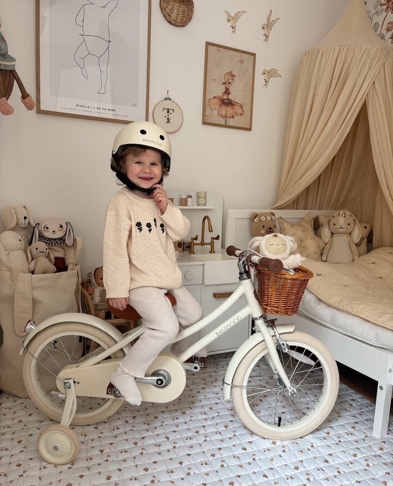 Banwood 16” Classic Bike/Biciklete Premium per Femije 4-7 vjeç Vintage- Cream