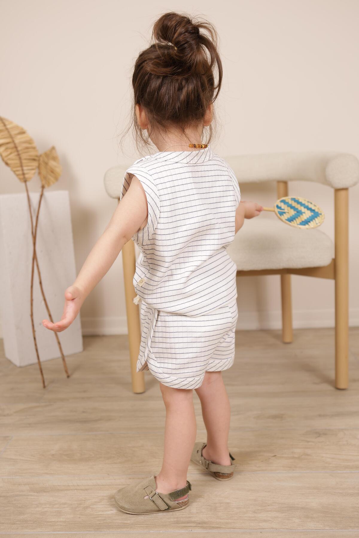 Kostum Veror "Stripe & Frill" me Vija Ngjyre Blu