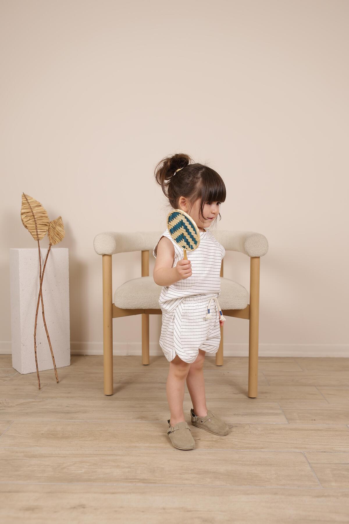Kostum Veror "Stripe & Frill" me Vija Ngjyre Blu