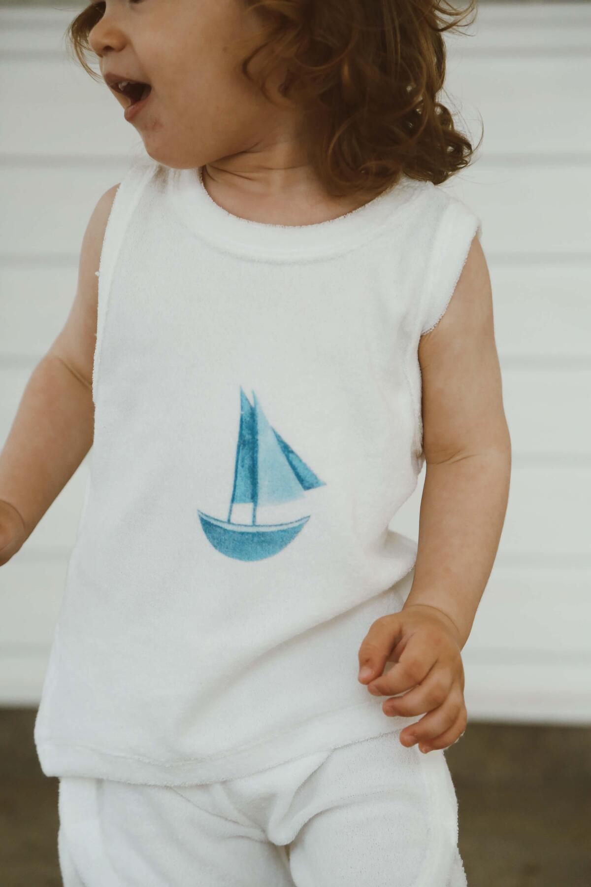 Kostum Veror "Nautical Sailor" – 100% Pambuk (Material Peshqir)