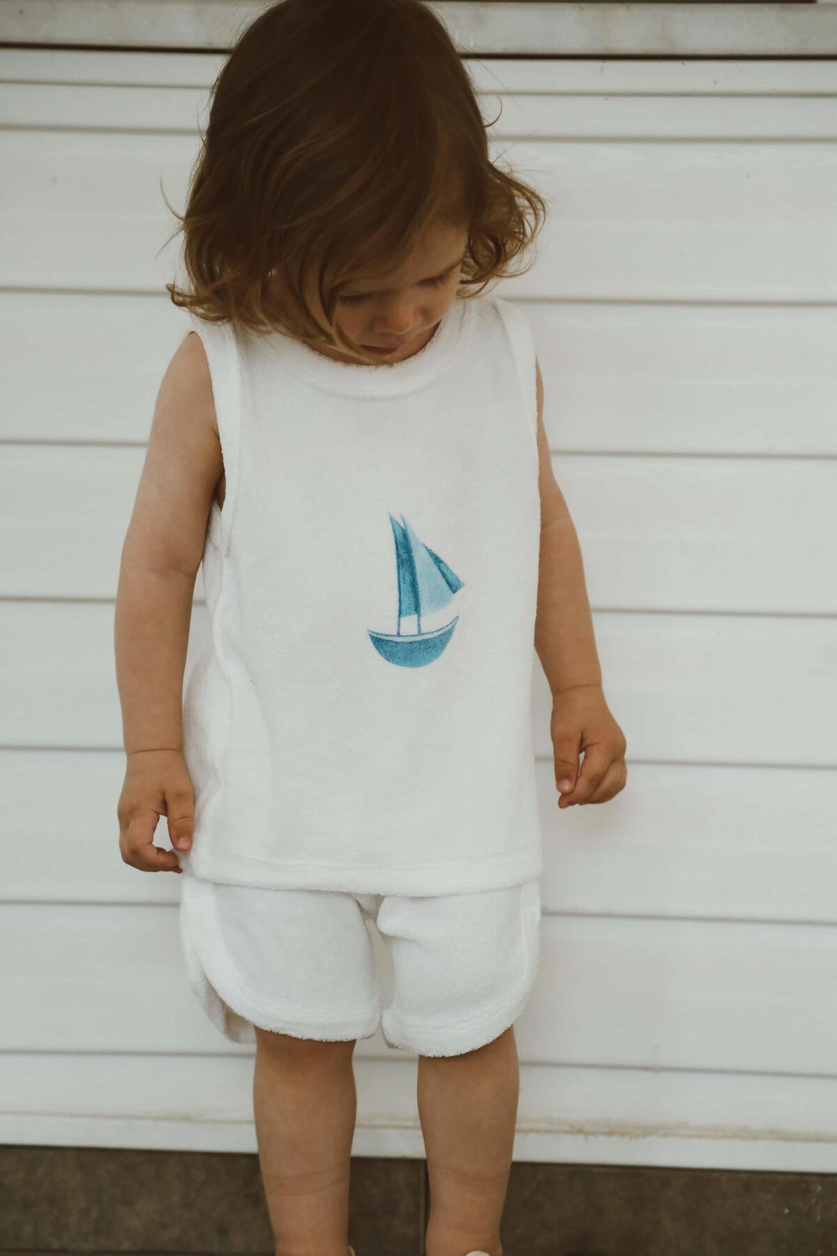 Kostum Veror "Nautical Sailor" – 100% Pambuk (Material Peshqir)