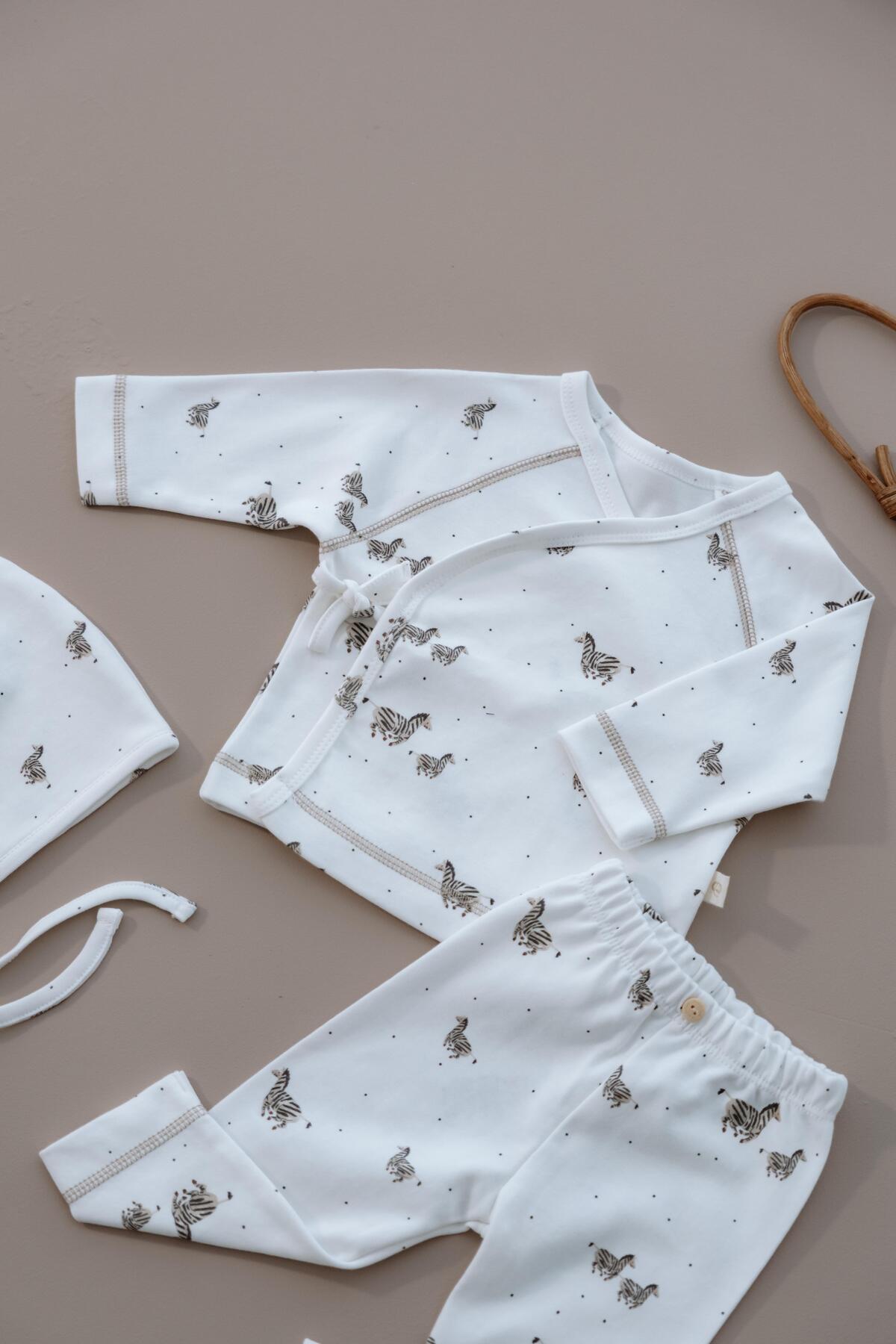 Set me 3-Pjese Printim me Zebra - Bluze, Tuta & Kapuc