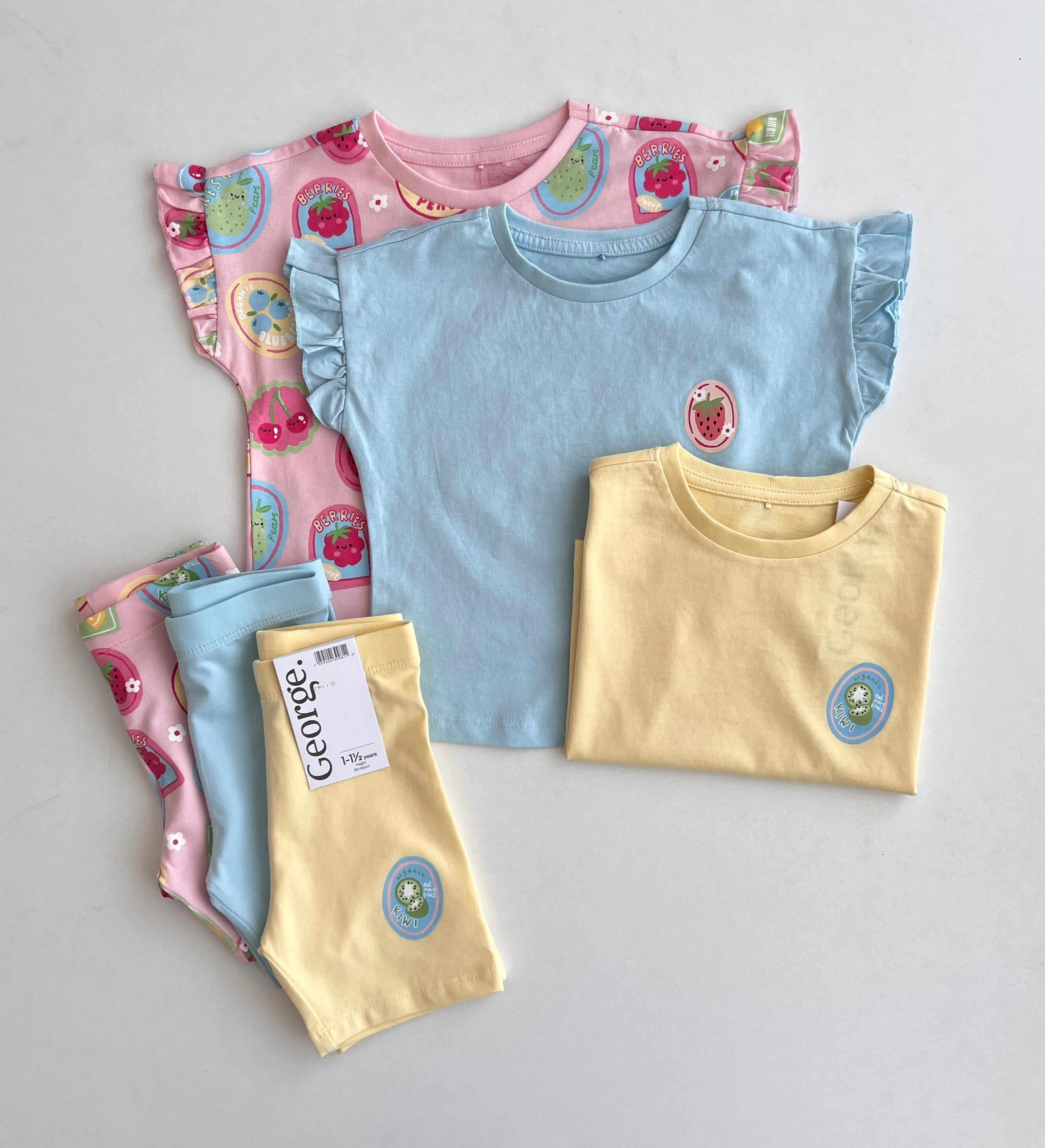 Set 3 Kostume me Fruda dhe Printime Frutash "Organic Berries & Kiwi"