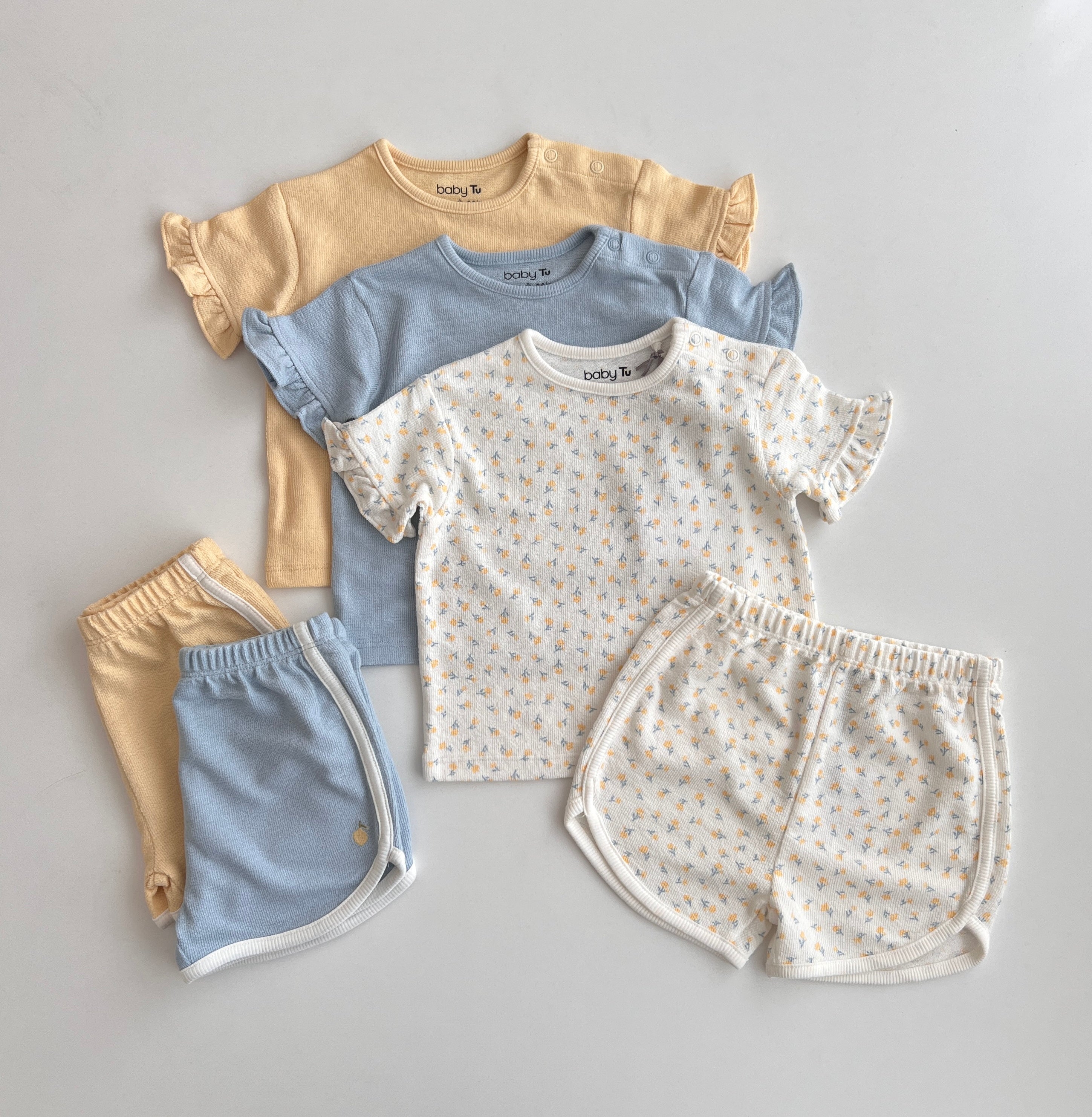 Set 3 Kostume me Rrudha dhe Print Florale "Sweet Summer"