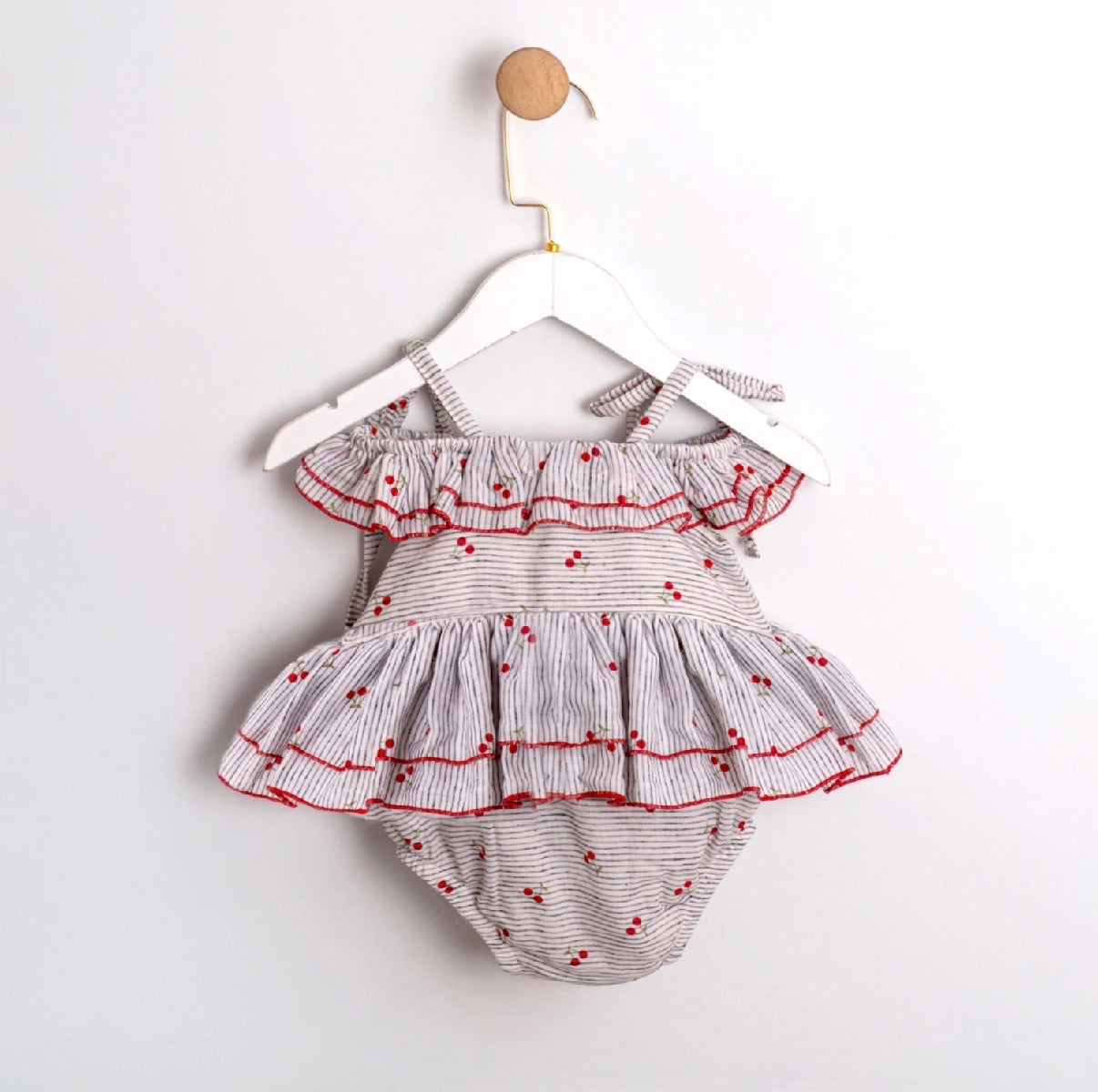 Fustan-Romper  "Cherry Soft Grey"