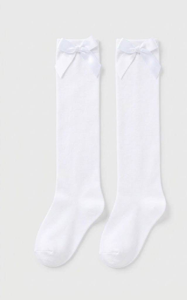 Çorape te Gjata me Fjongo – White Bloom