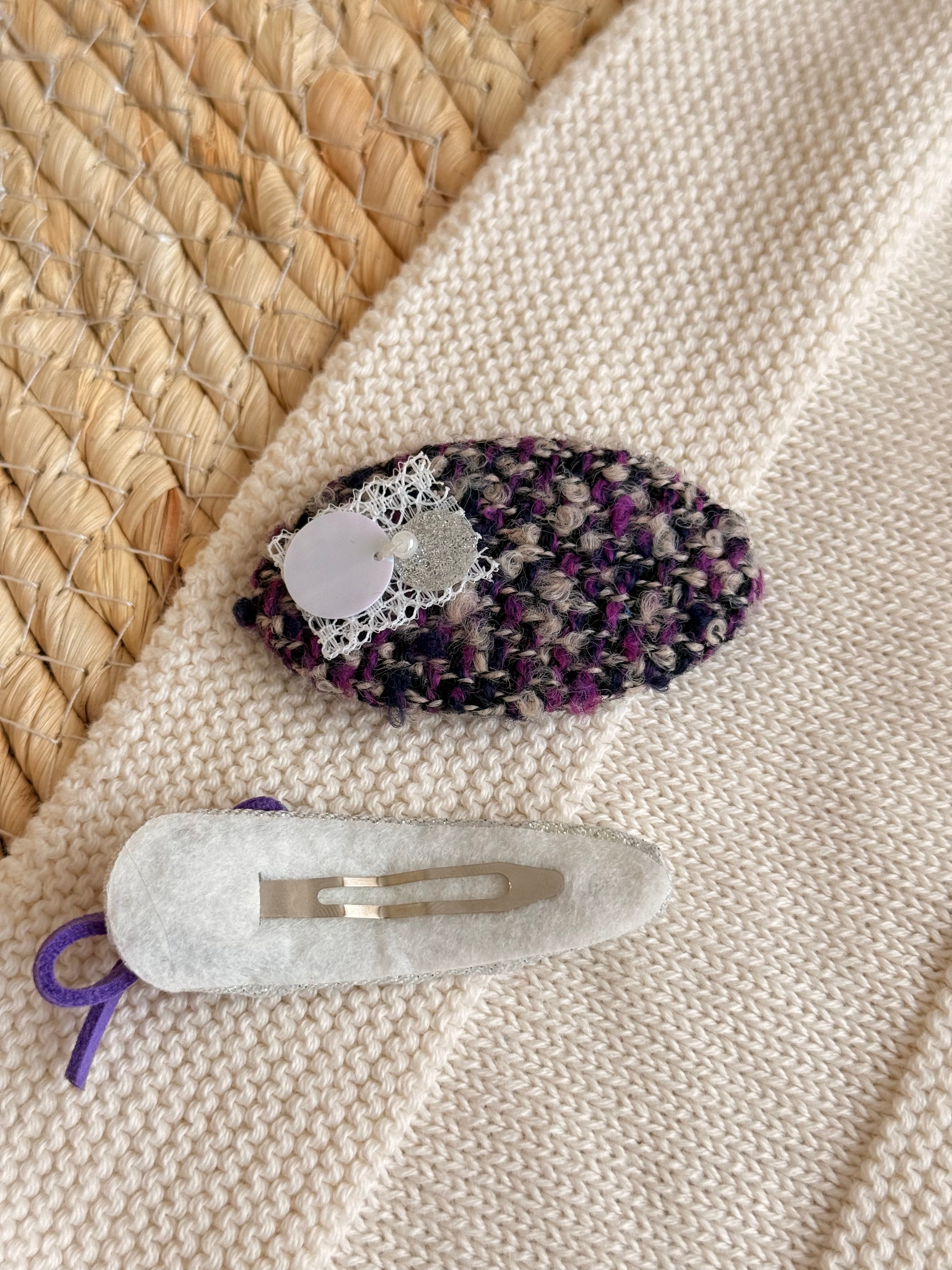 Set me 2 Kapese Flokesh – Teksture Tweed & Shkëlqim Argjendi