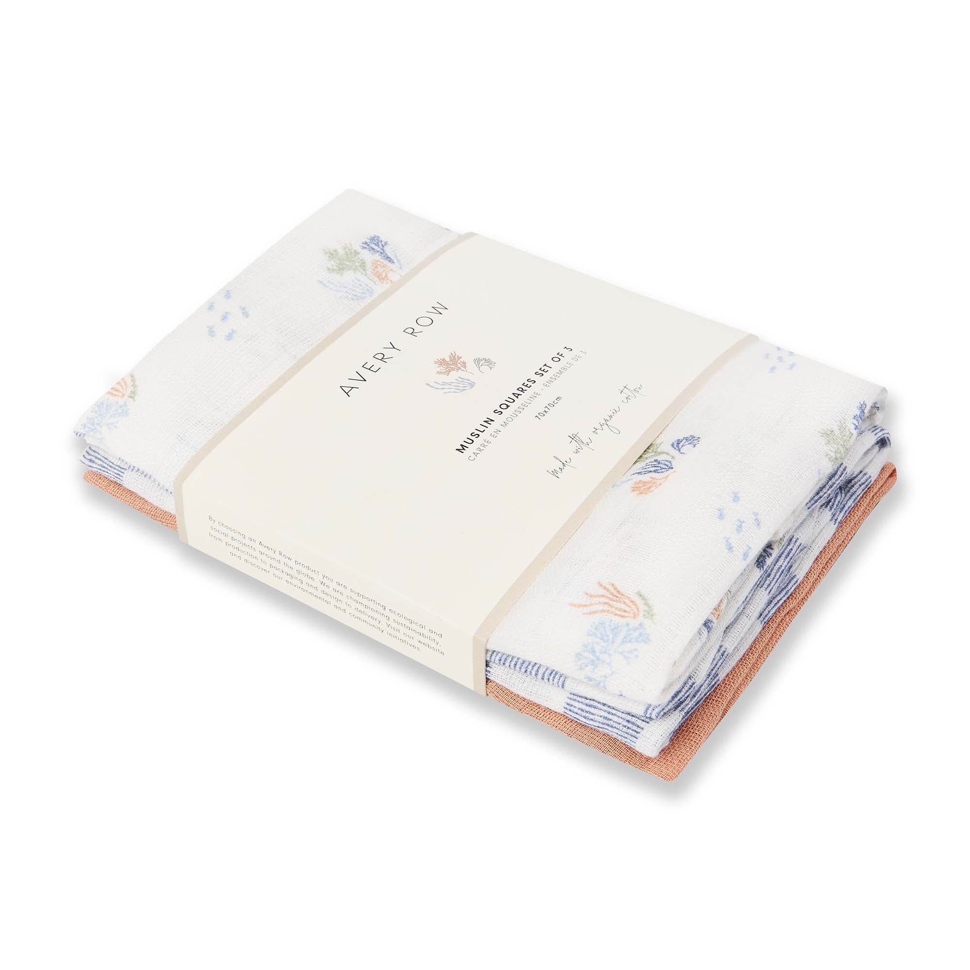 Set me 3 Napa Muslin Pambuk Organikc coastline