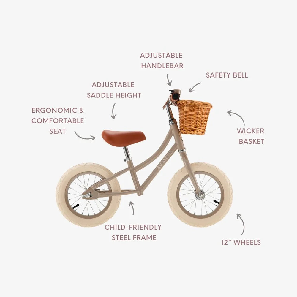 Biçiklete Balance Banwood 12" - Beige  me Shporte