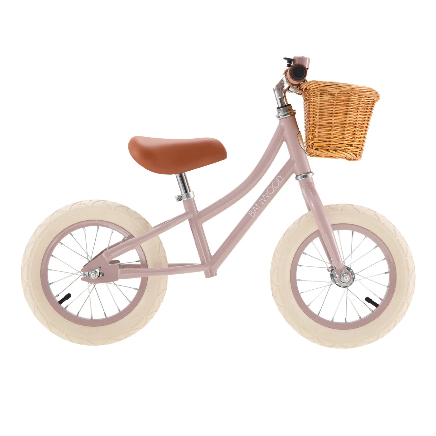 Biçiklete Balance Banwood 12" - Dusty Pink me Shporte