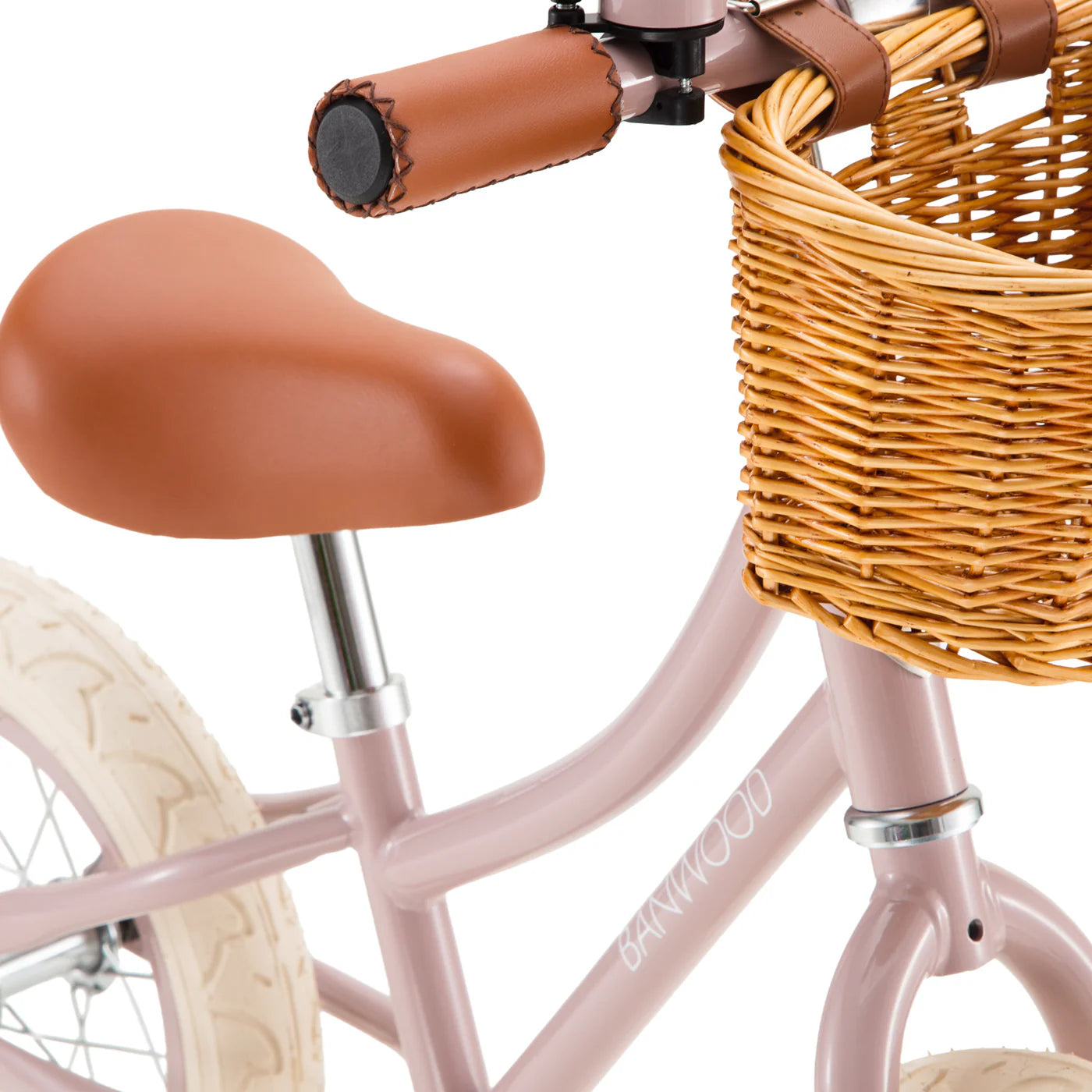 Biçiklete Balance Banwood 12" - Dusty Pink me Shporte