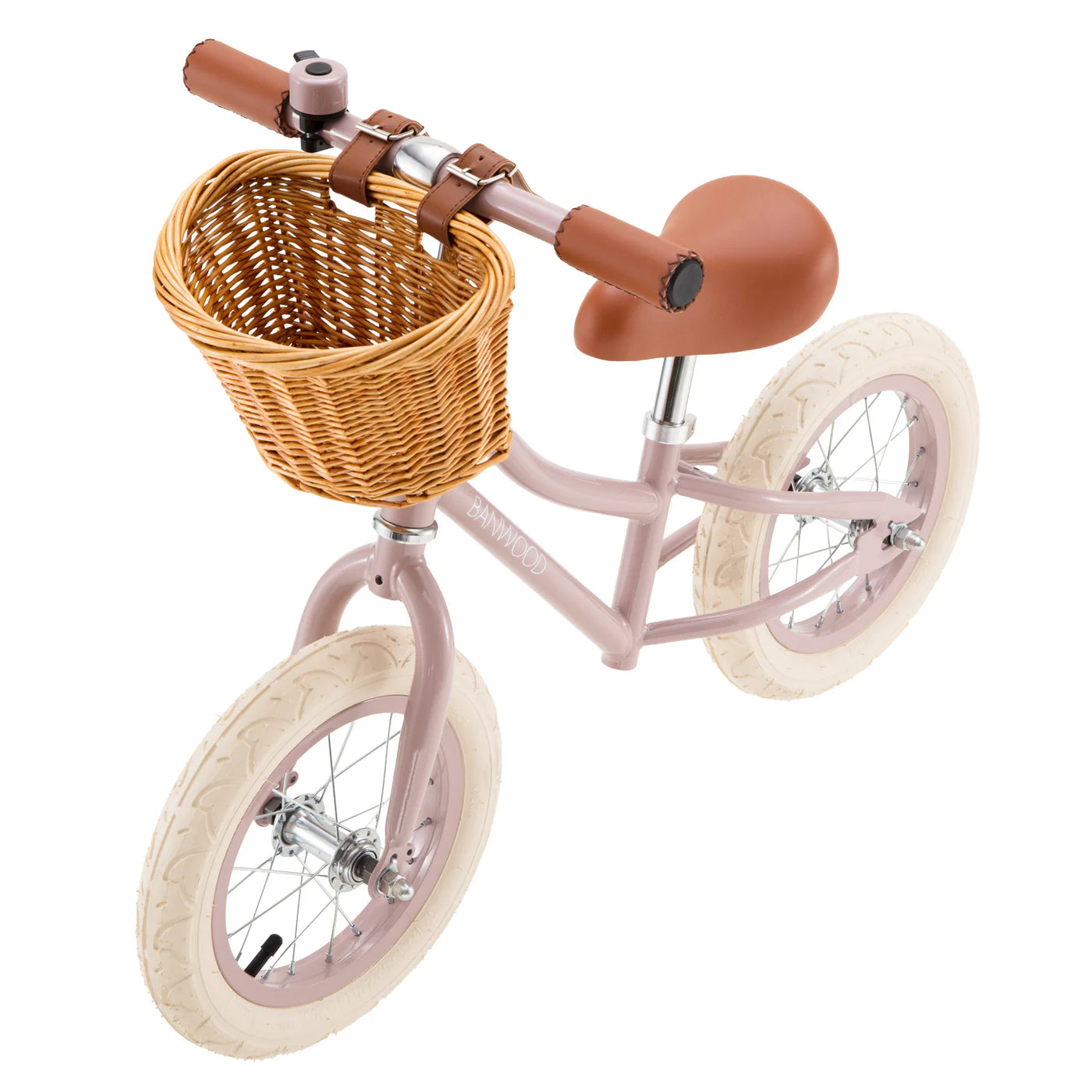 Biçiklete Balance Banwood 12" - Dusty Pink me Shporte