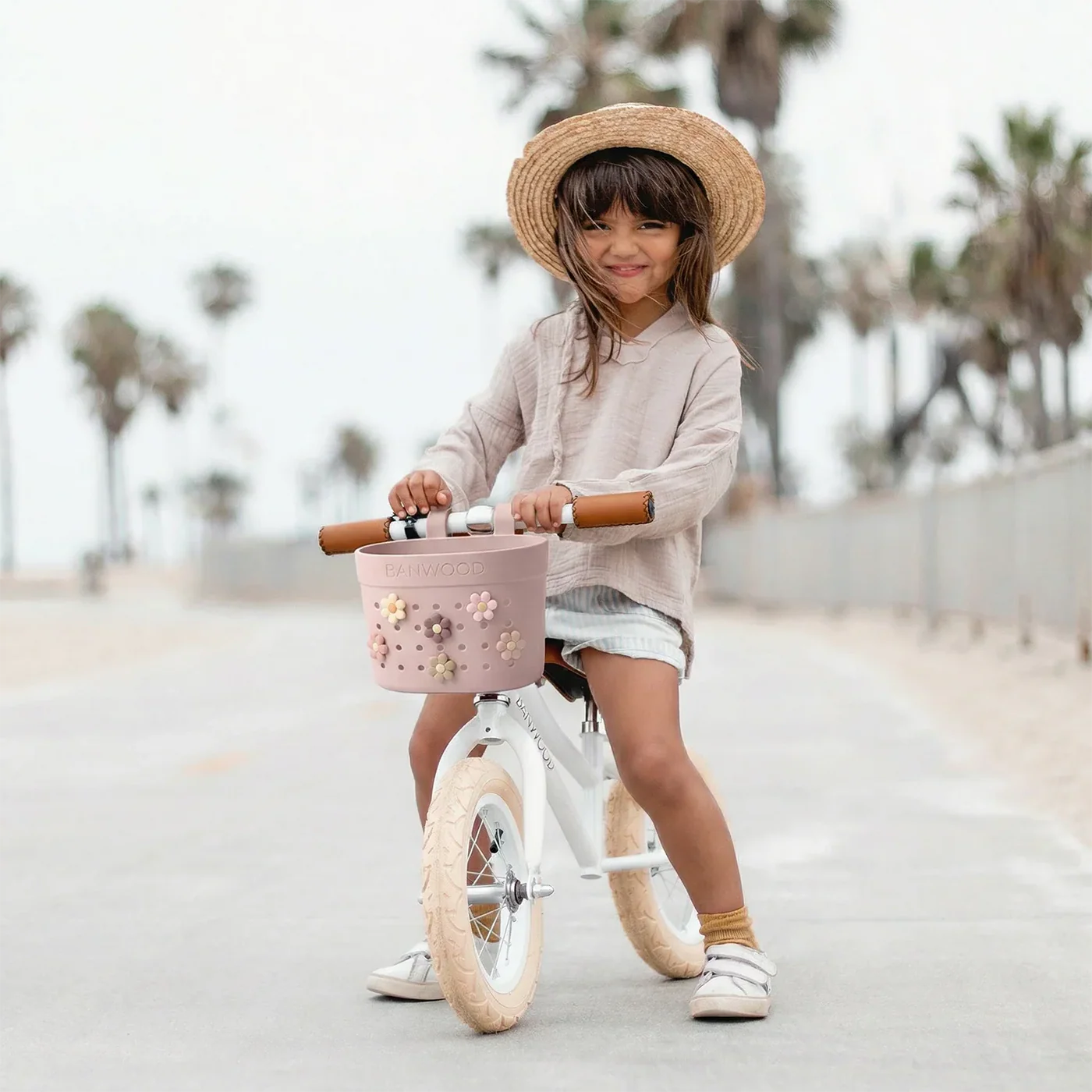 Kosh Plastik per Biçiklete/Skuter Banwood (Pin & Ride) - Faded Pink