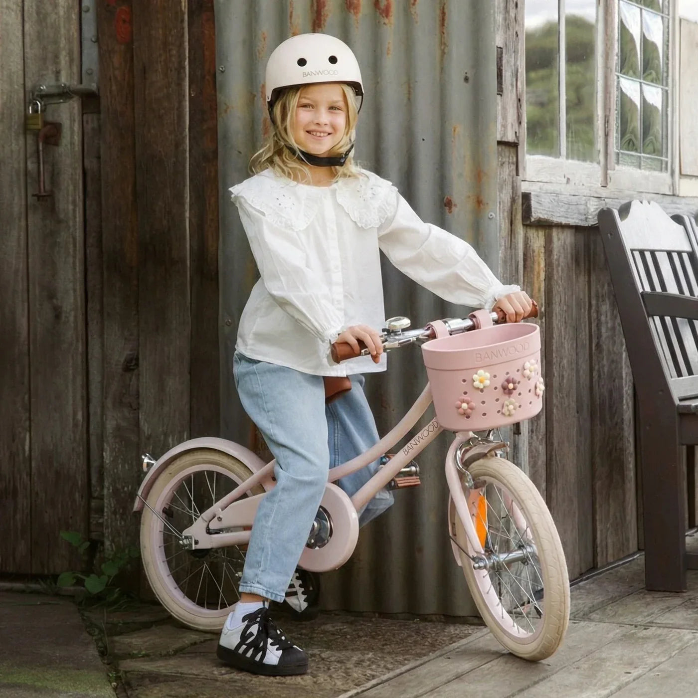 Kosh Plastik per Biçiklete/Skuter Banwood (Pin & Ride) - Faded Pink