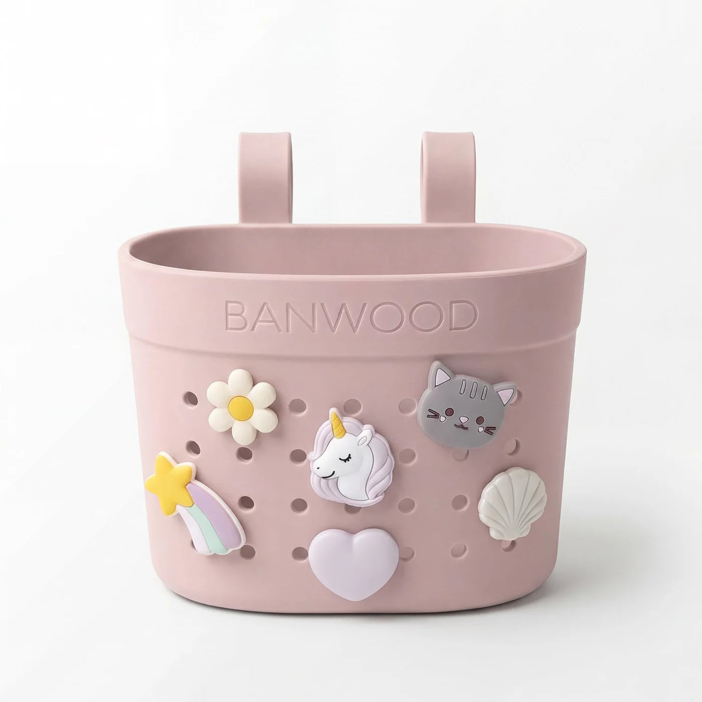 Kosh Plastik per Biçiklete/Skuter Banwood (Pin & Ride) - Faded Pink
