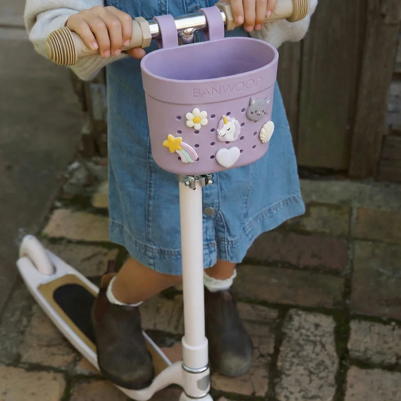 Kosh Plastik per Biçiklete/Skuter Banwood (Pin & Ride) - Lavender