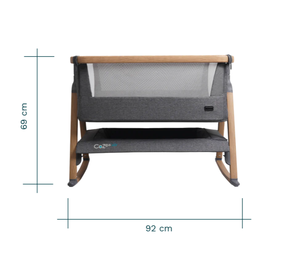 Krevat Femijesh Next to Me CoZee Bedside Crib - Scandinavian Walnut/Ecru