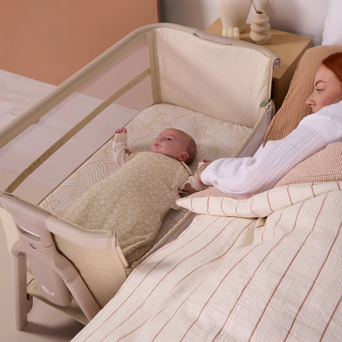 Krevat Femijesh Next to Me CoZee Zen Bedside Crib - Sand