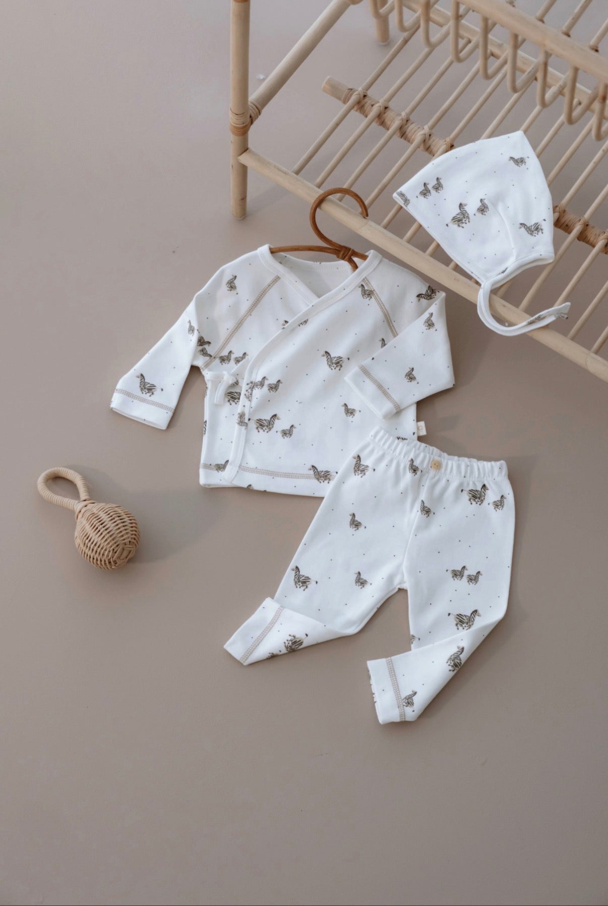 Set me 3-Pjese Printim me Zebra - Bluze, Tuta & Kapuc