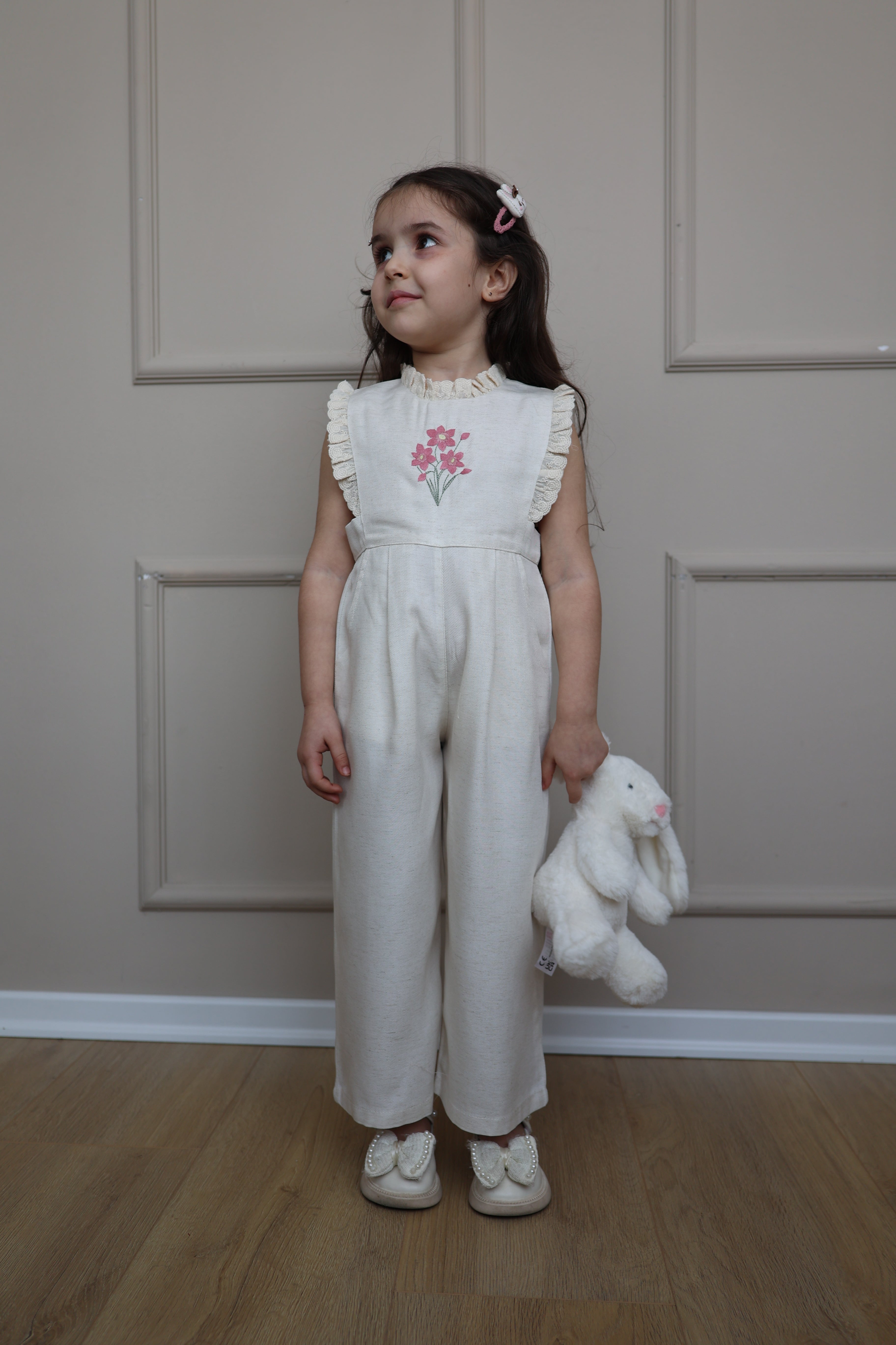 Jumpsuit Krem me Lule - "Spring Blossom"