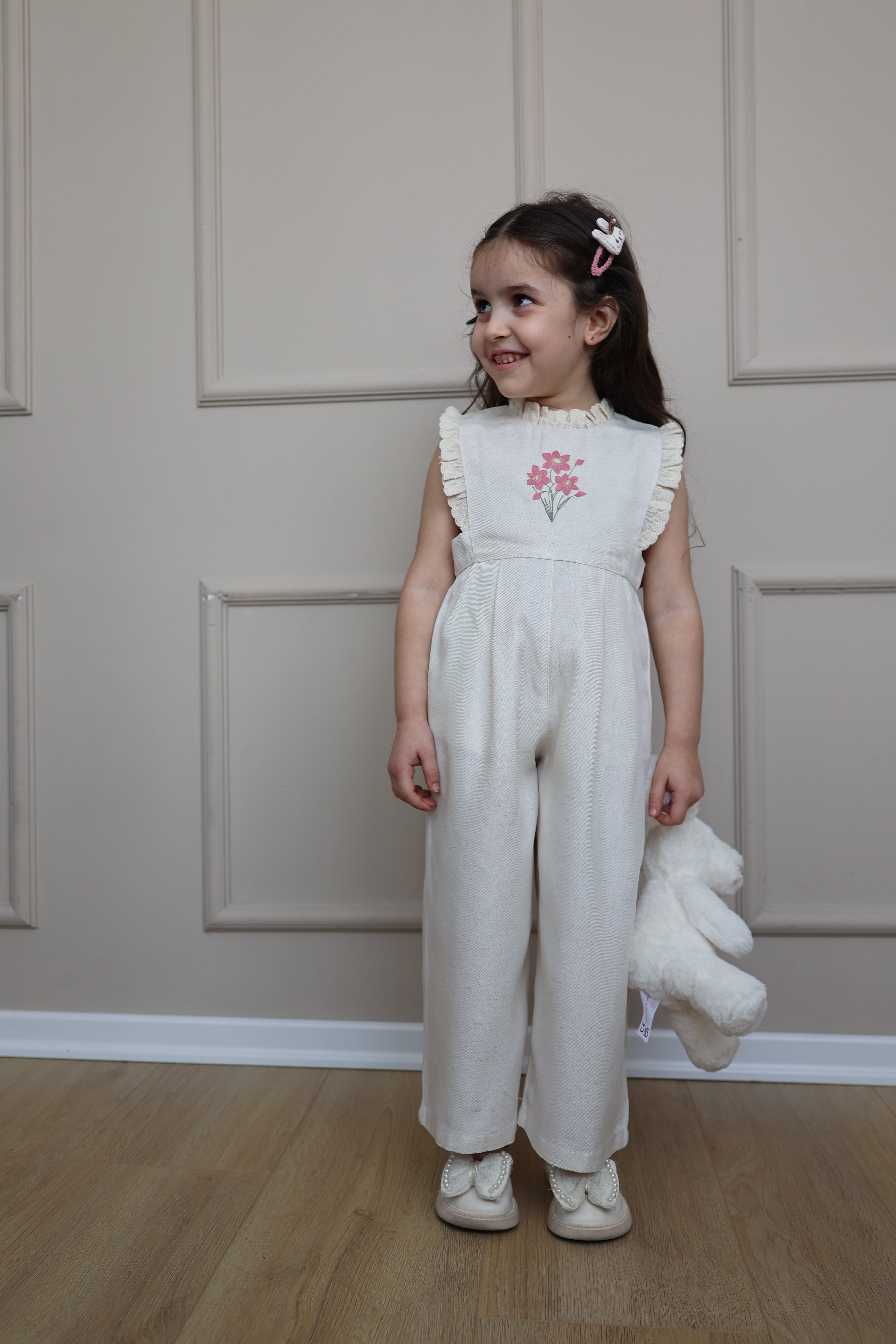 Jumpsuit Krem me Lule - "Spring Blossom"