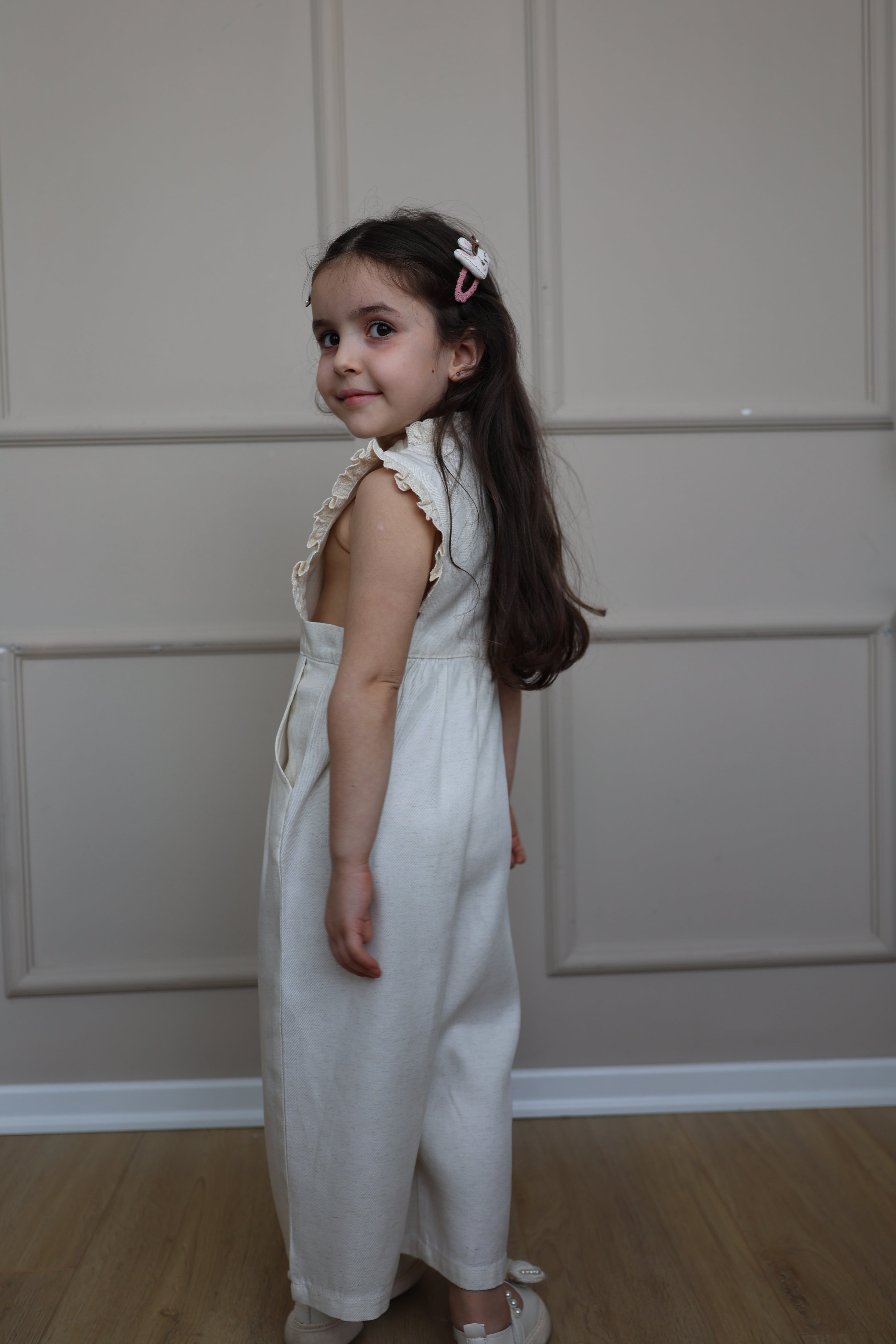 Jumpsuit Krem me Lule - "Spring Blossom"
