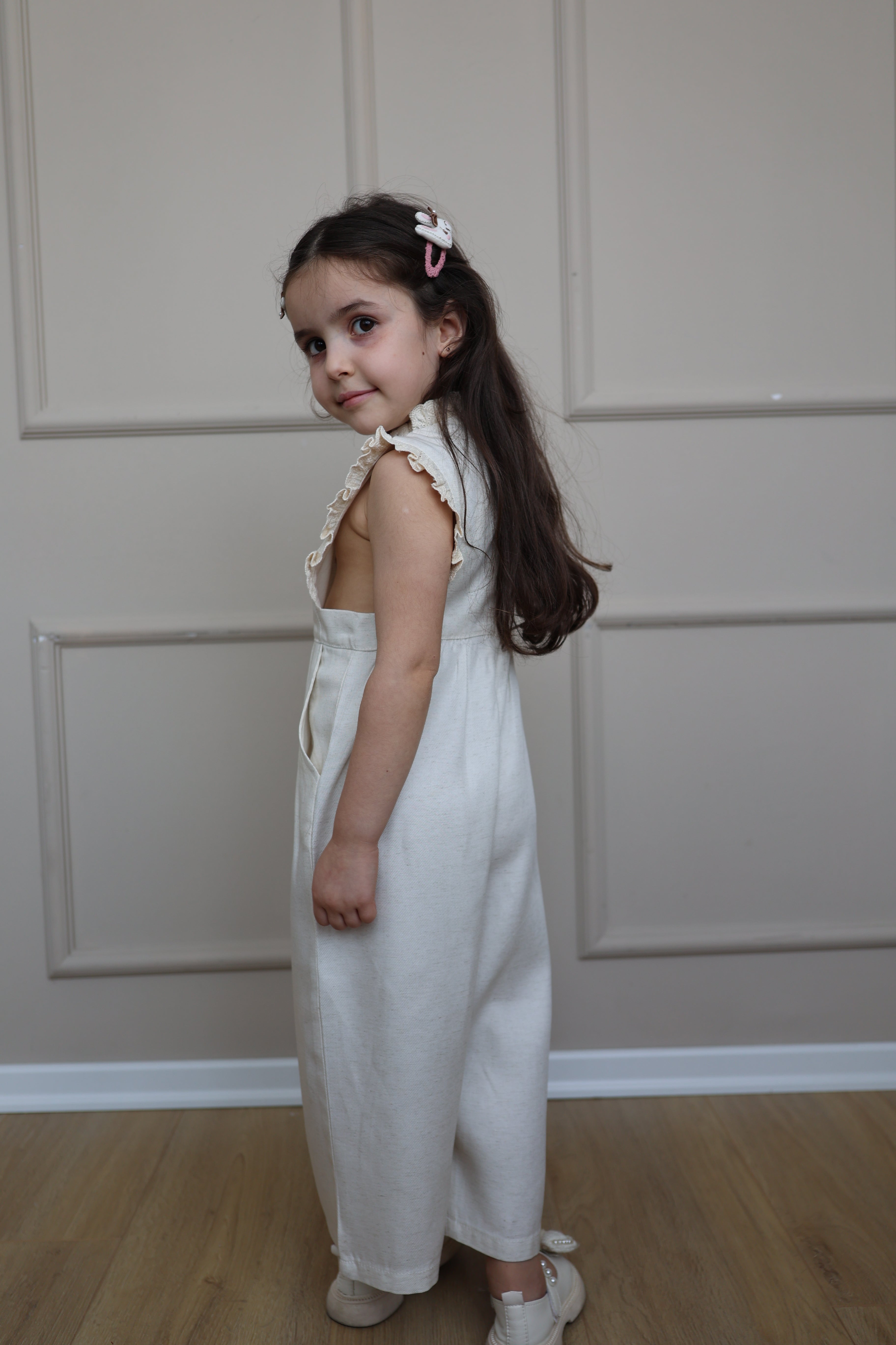 Jumpsuit Krem me Lule - "Spring Blossom"