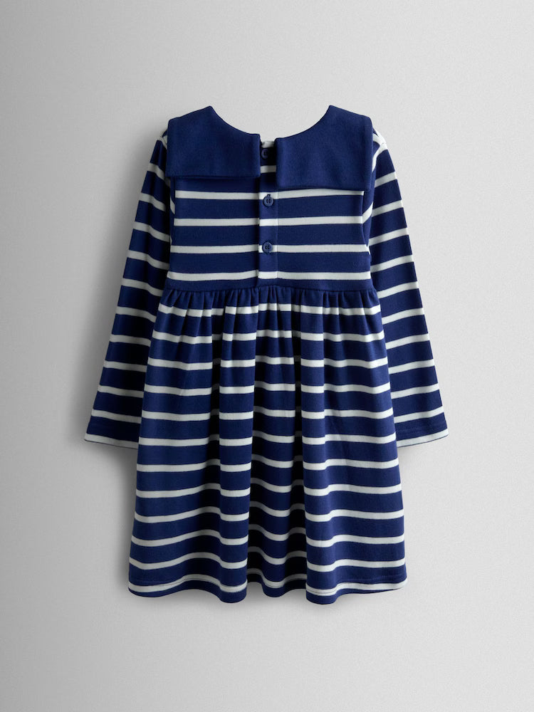 Fustan Me Stil Marinar - Navy Blue