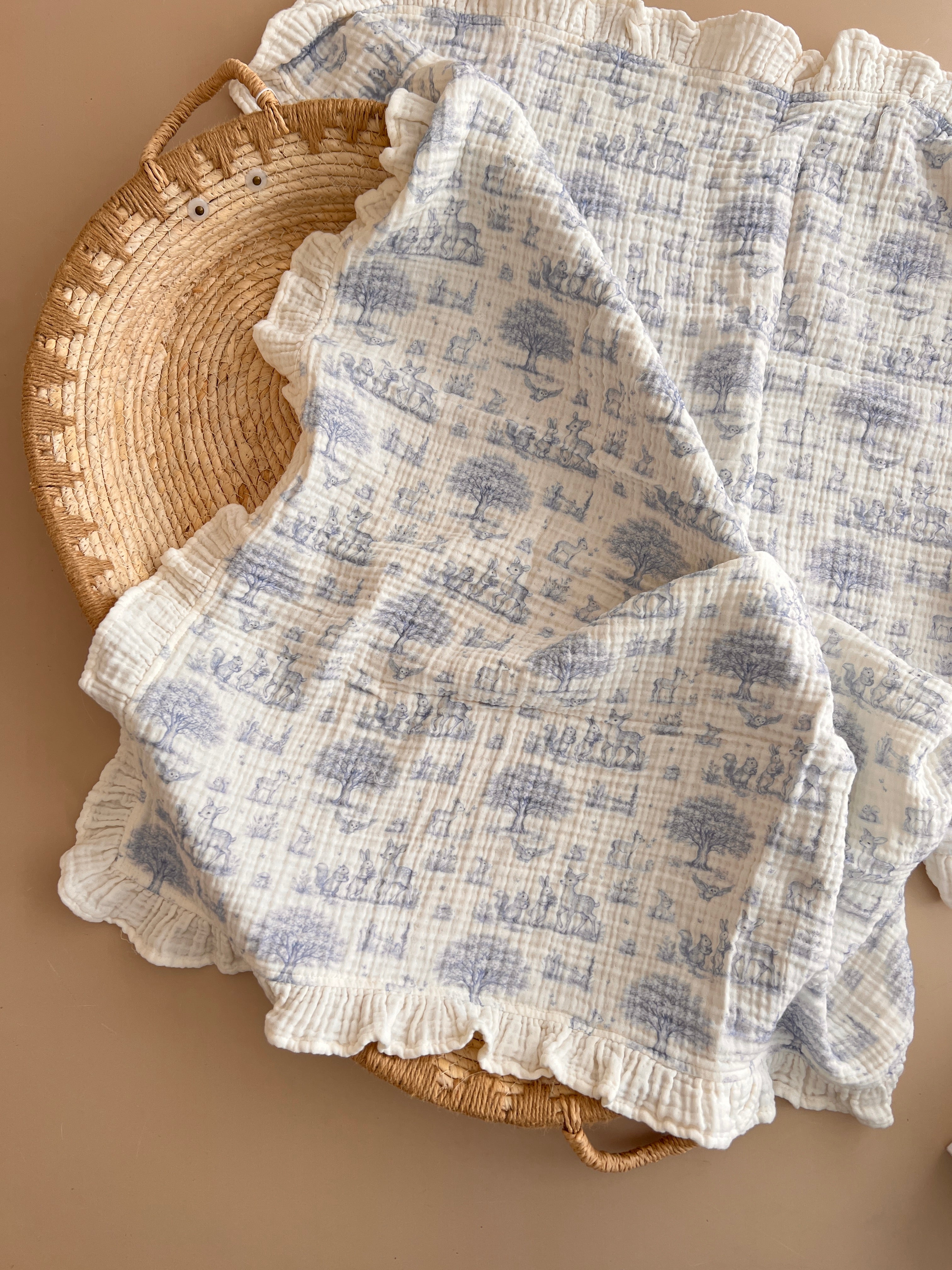 Batanie Nape 110x110cm me Dizenjo blu me Kafshe