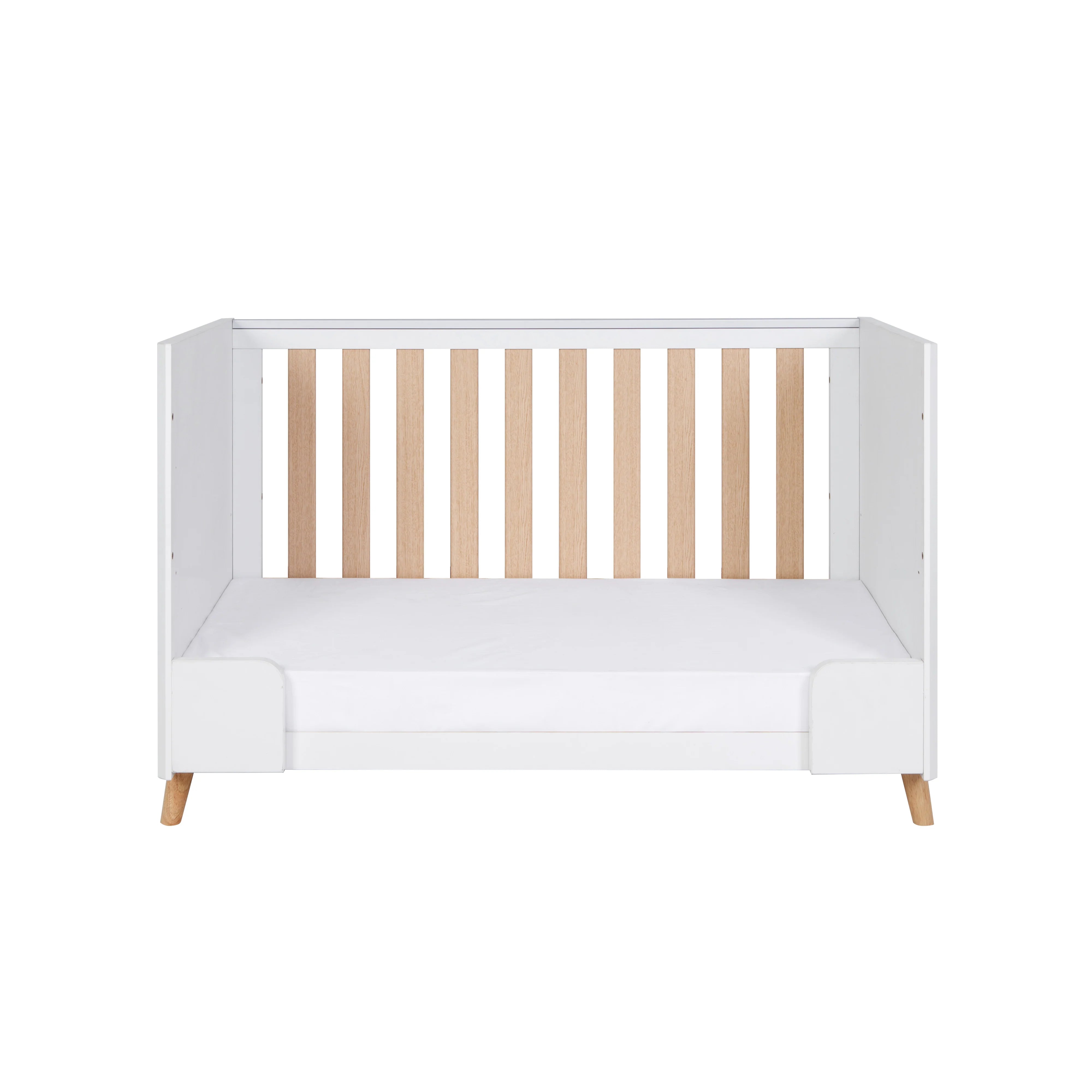 Krevat Femijesh Fika Mini - White & Light Oak  Stil Skandinav