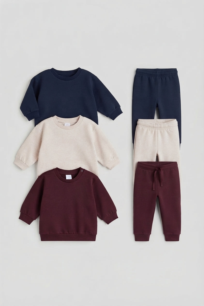 Set me 3 Kostume Bluze & Tuta - Blu, Vishnje, Bezhe