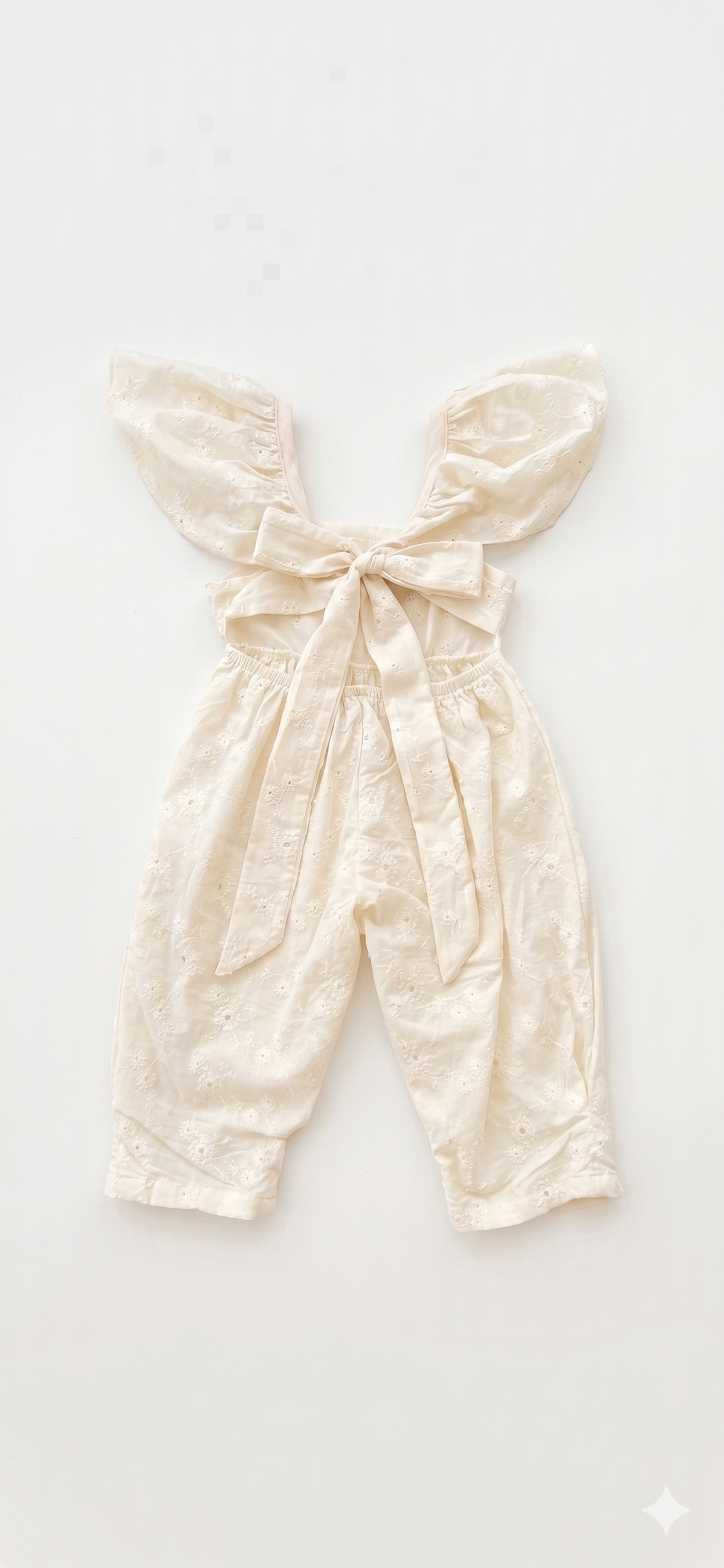 Jumsuit Krem me Qendisje Lulesh -"Vintage Flora"
