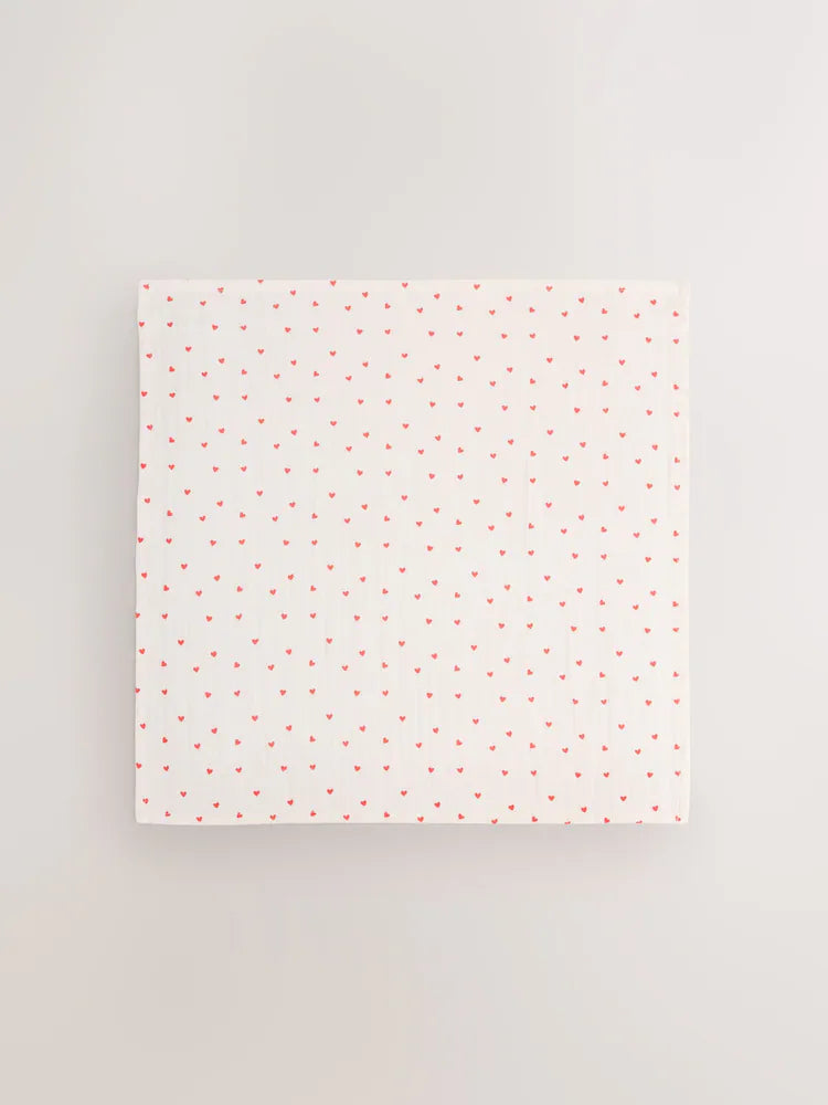 Set me 4 Napa Muslin me Zemra te Kuqe 72x72 cm