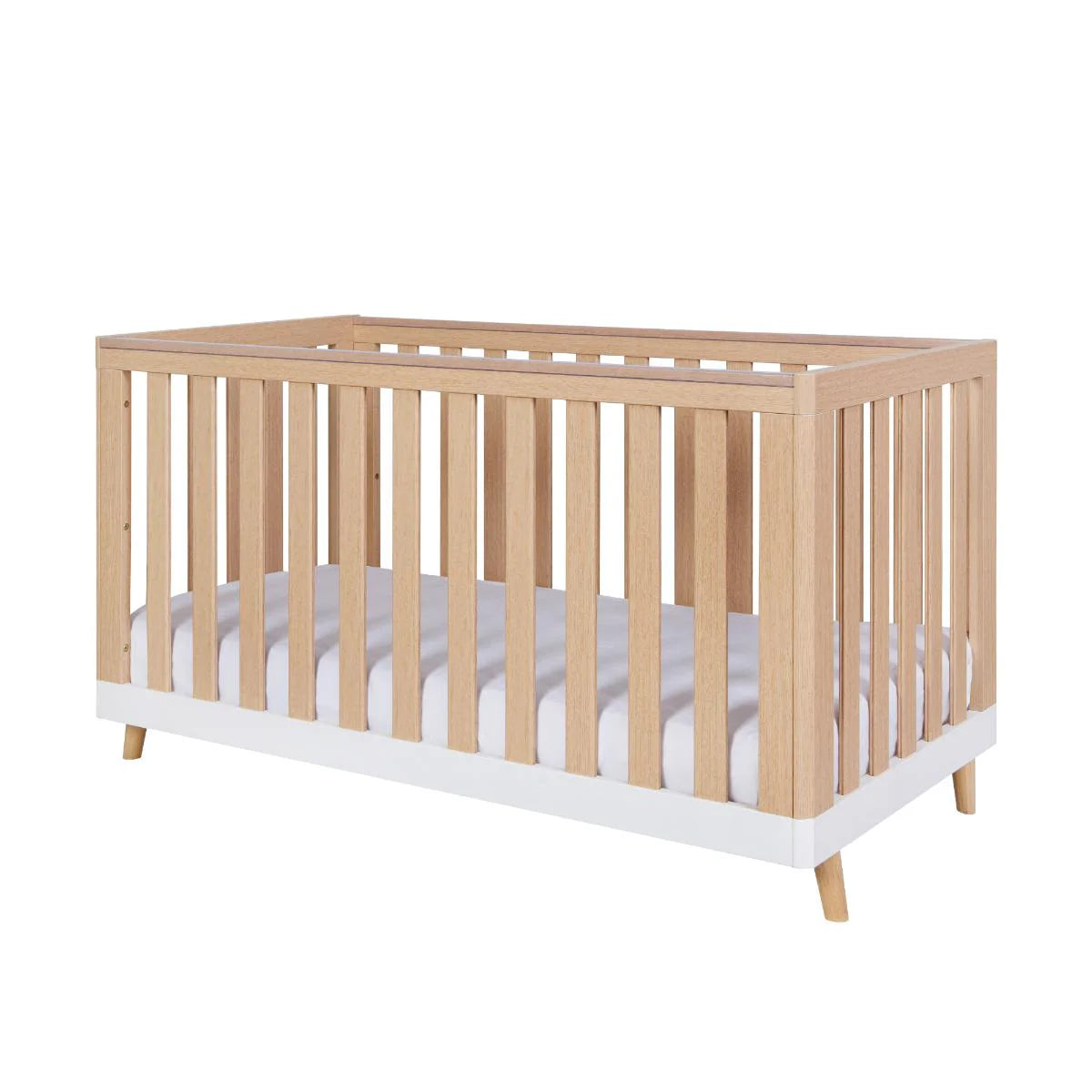 Krevat Bebe Hygge – Stil Skandinav 3-ne-1 – Light Oak & White