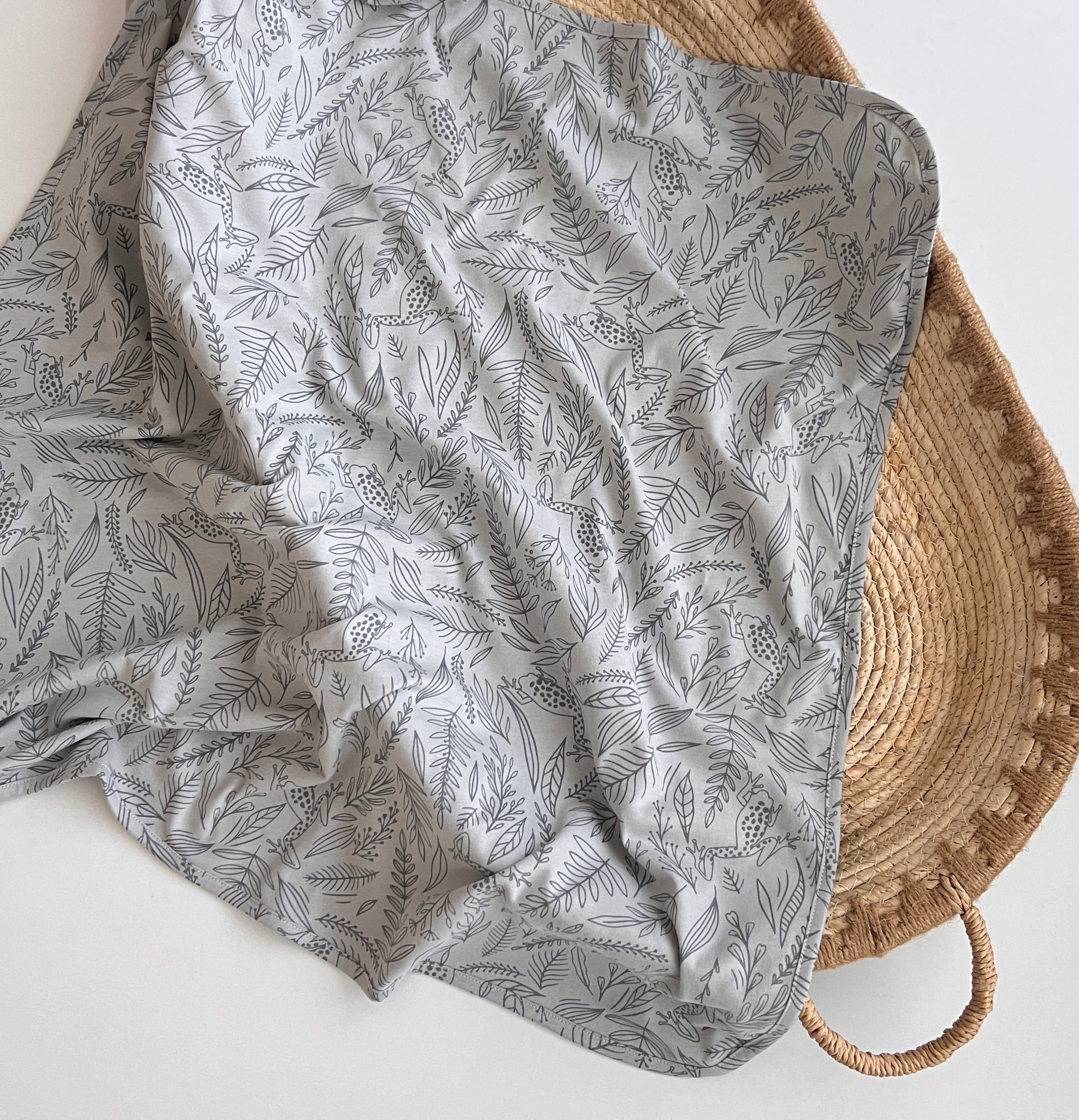 Batanie "Little Frog Navy" (80x80 cm) – 100% Pambuk Organik
