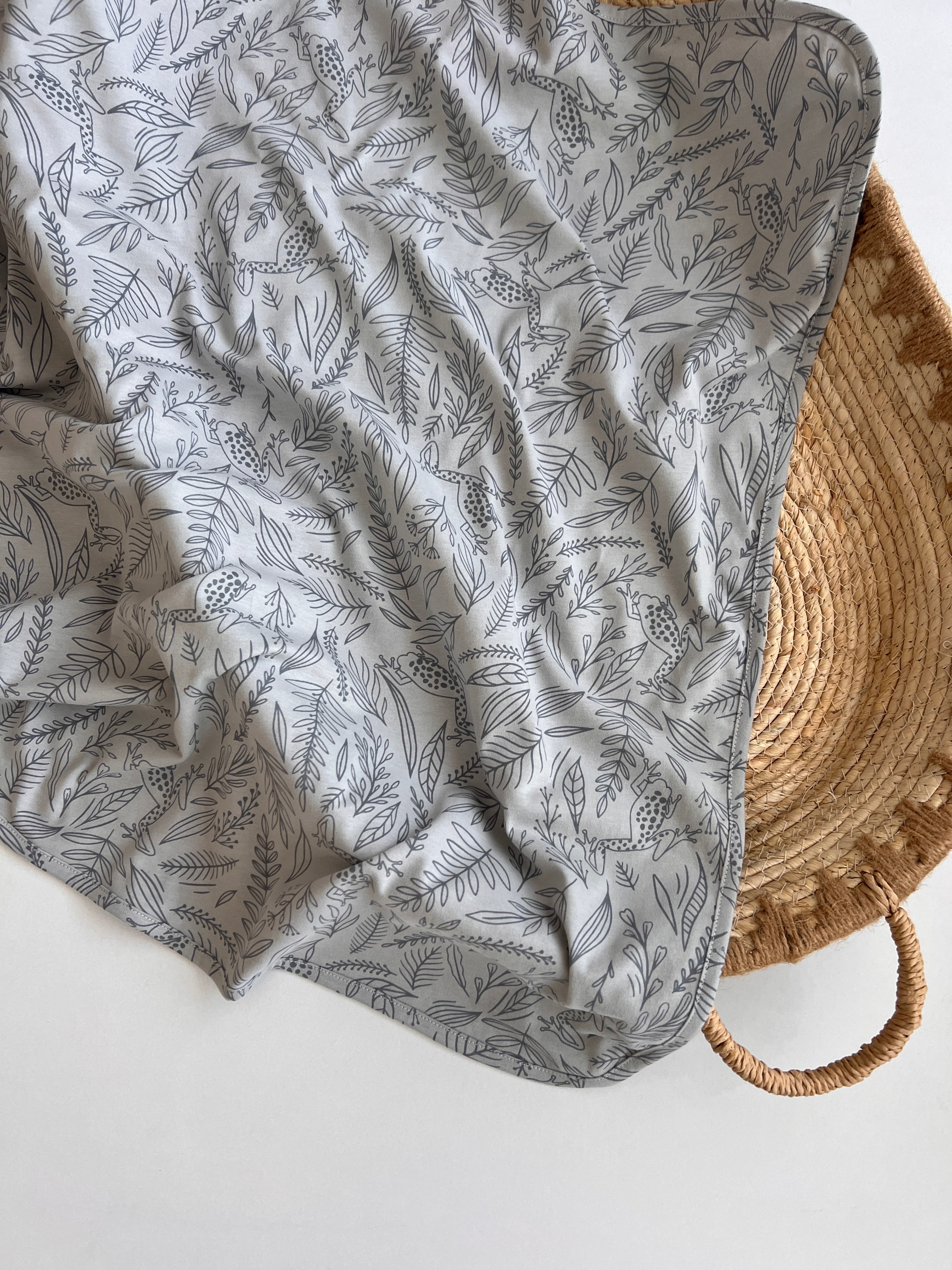 Batanie "Little Frog Navy" (80x80 cm) – 100% Pambuk Organik