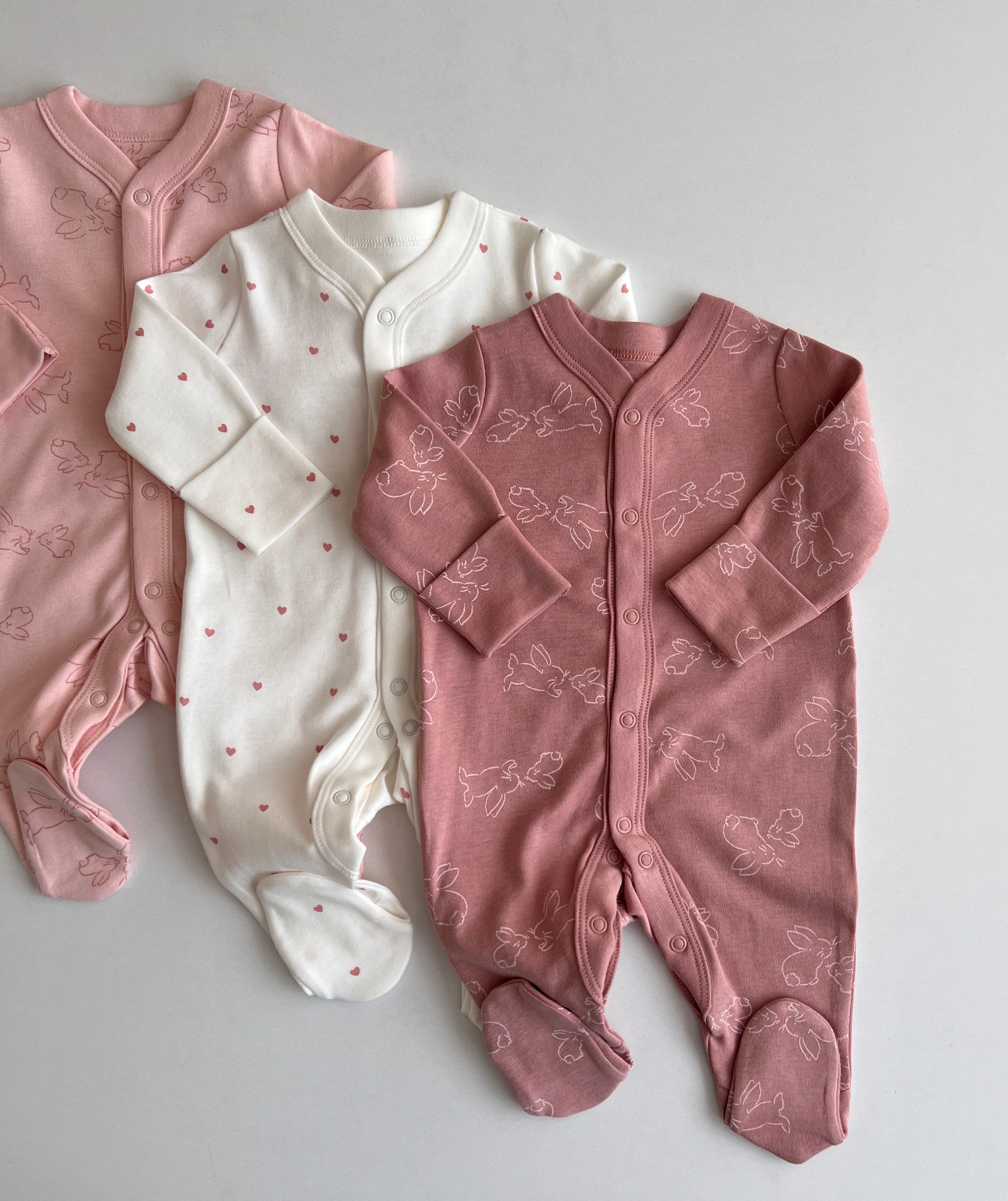 Set me 3 Tutina (Sleepsuits) – 100% Pambuk Natyral