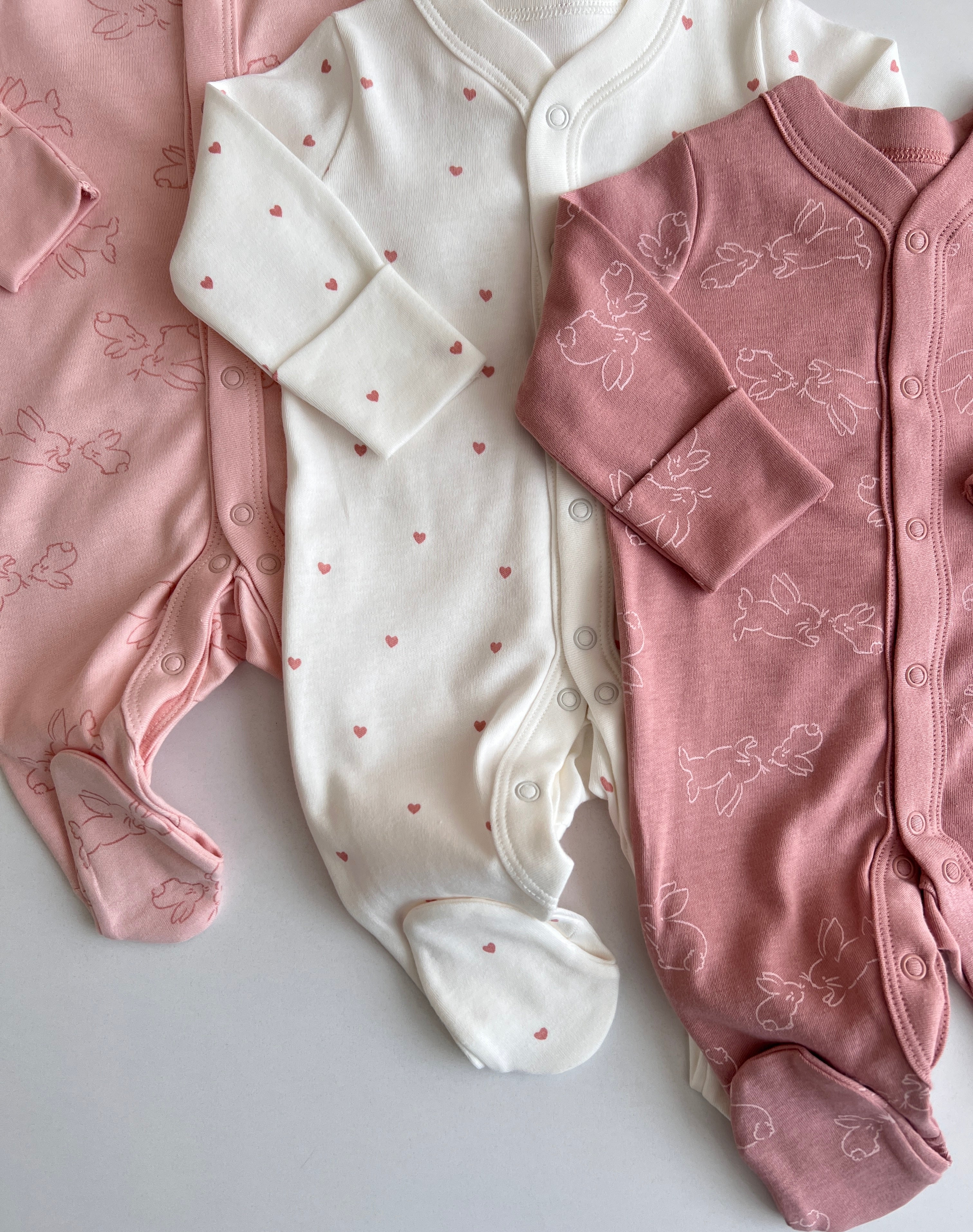 Set me 3 Tutina (Sleepsuits) – 100% Pambuk Natyral