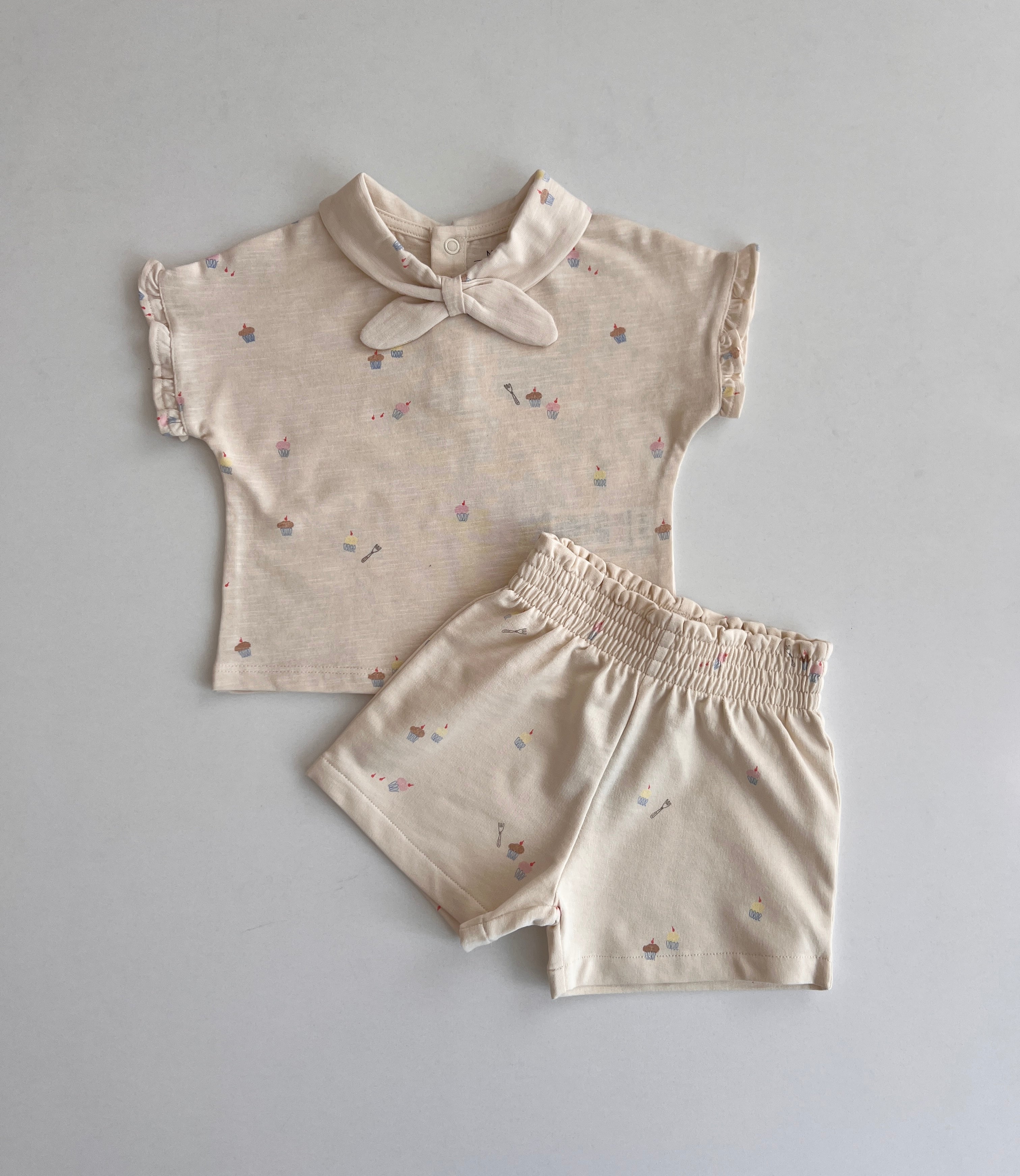 Set me 3 Kostume (100% Pambuk) - Blu, Rozë & Krem