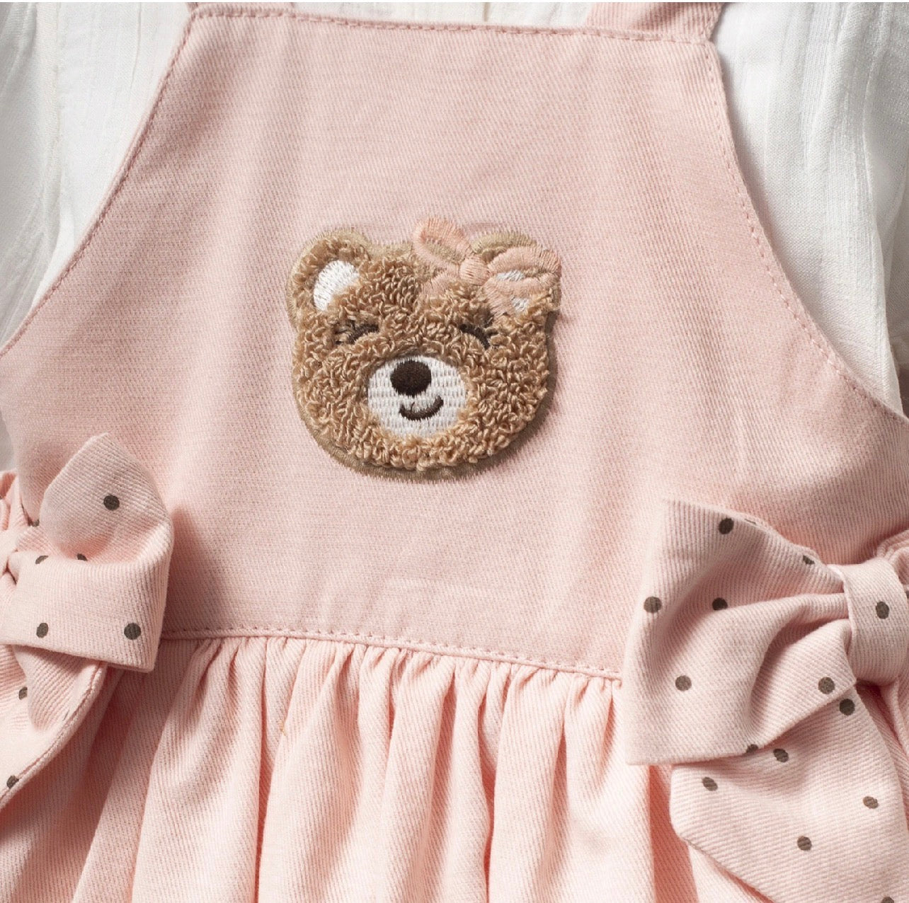 Romper Roze me Kemishe te Bardhe - Teddy Bear