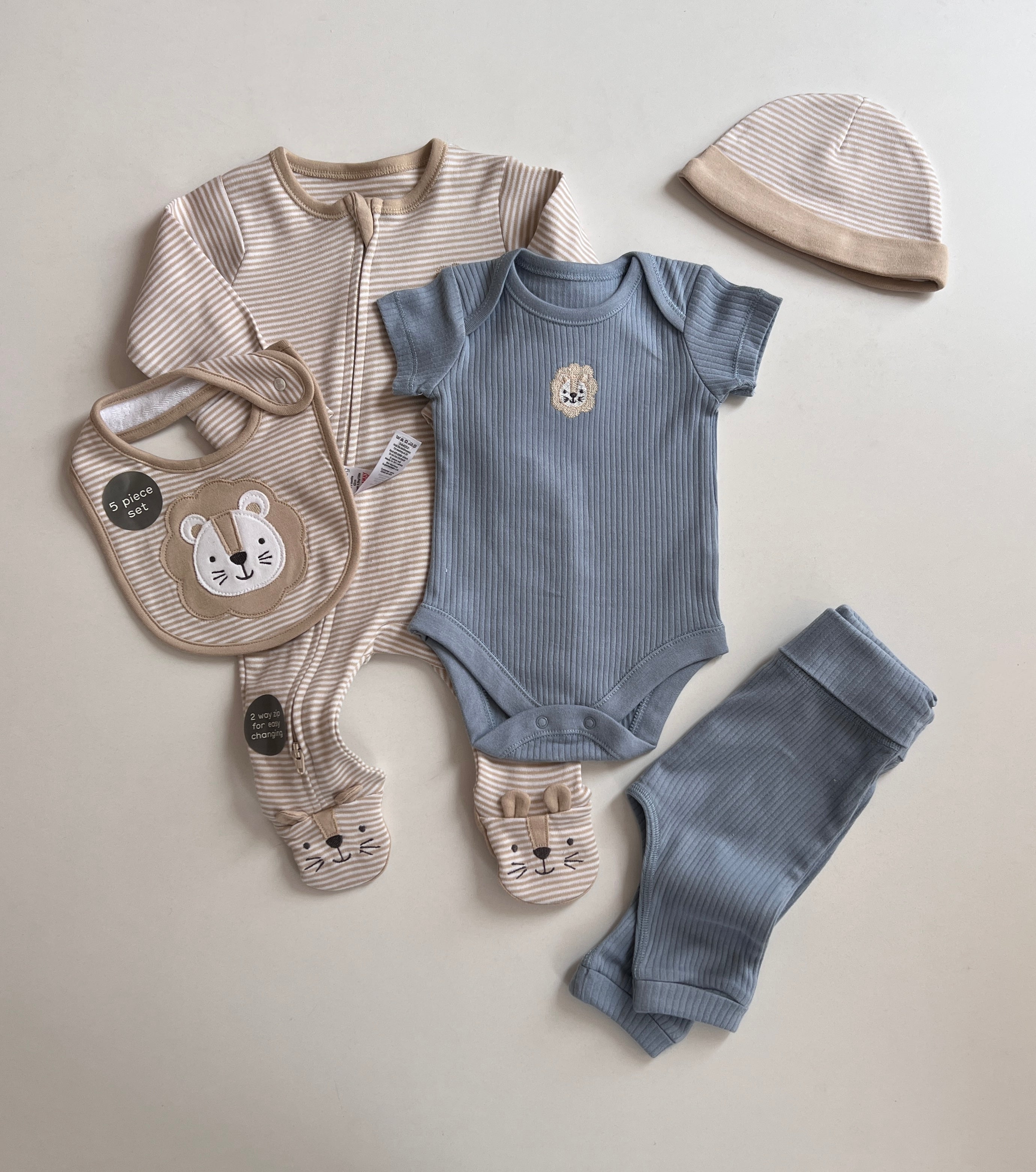 Set Materniteti Blu & Bezhe me Luan