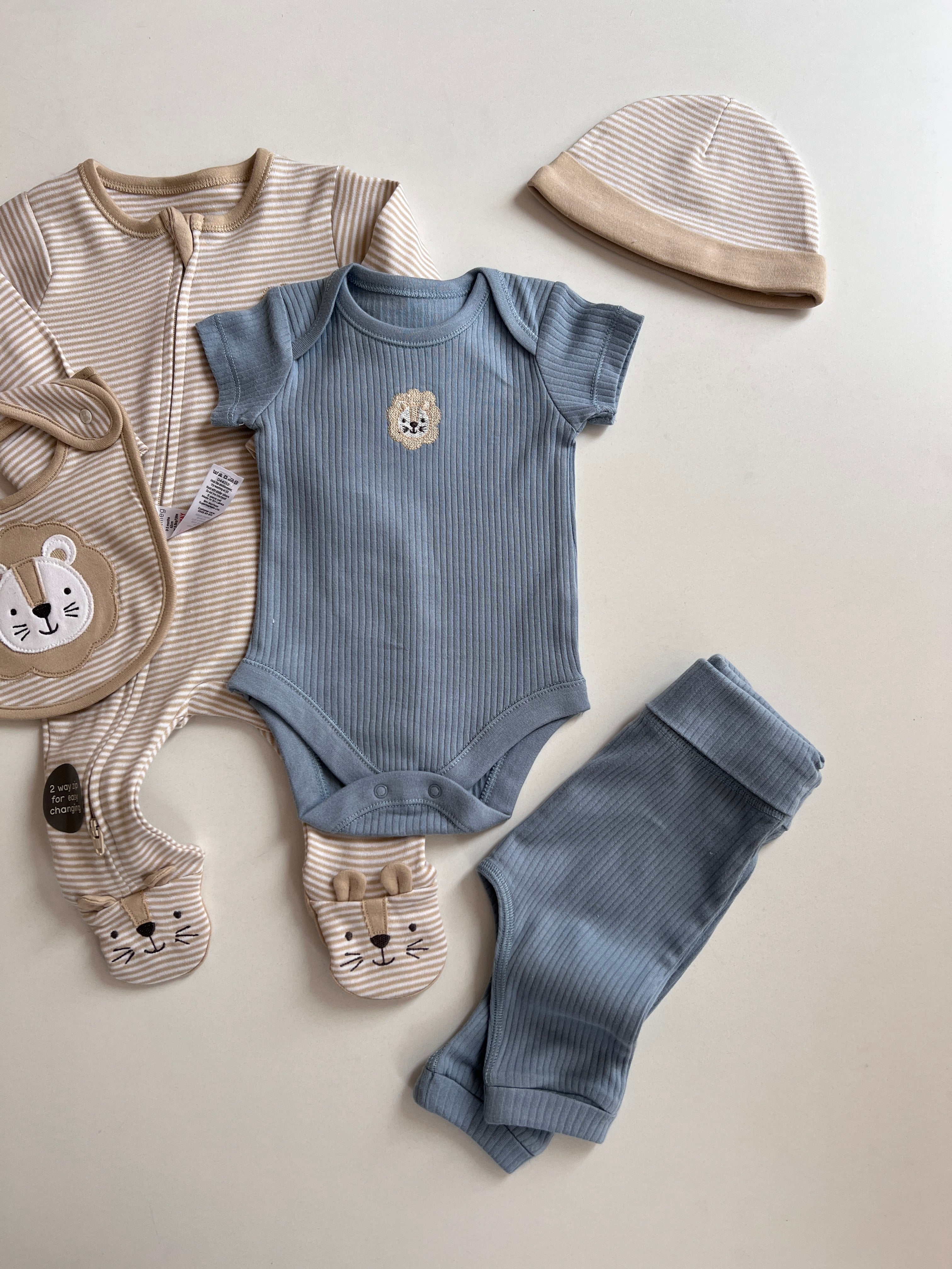 Set Materniteti Blu & Bezhe me Luan