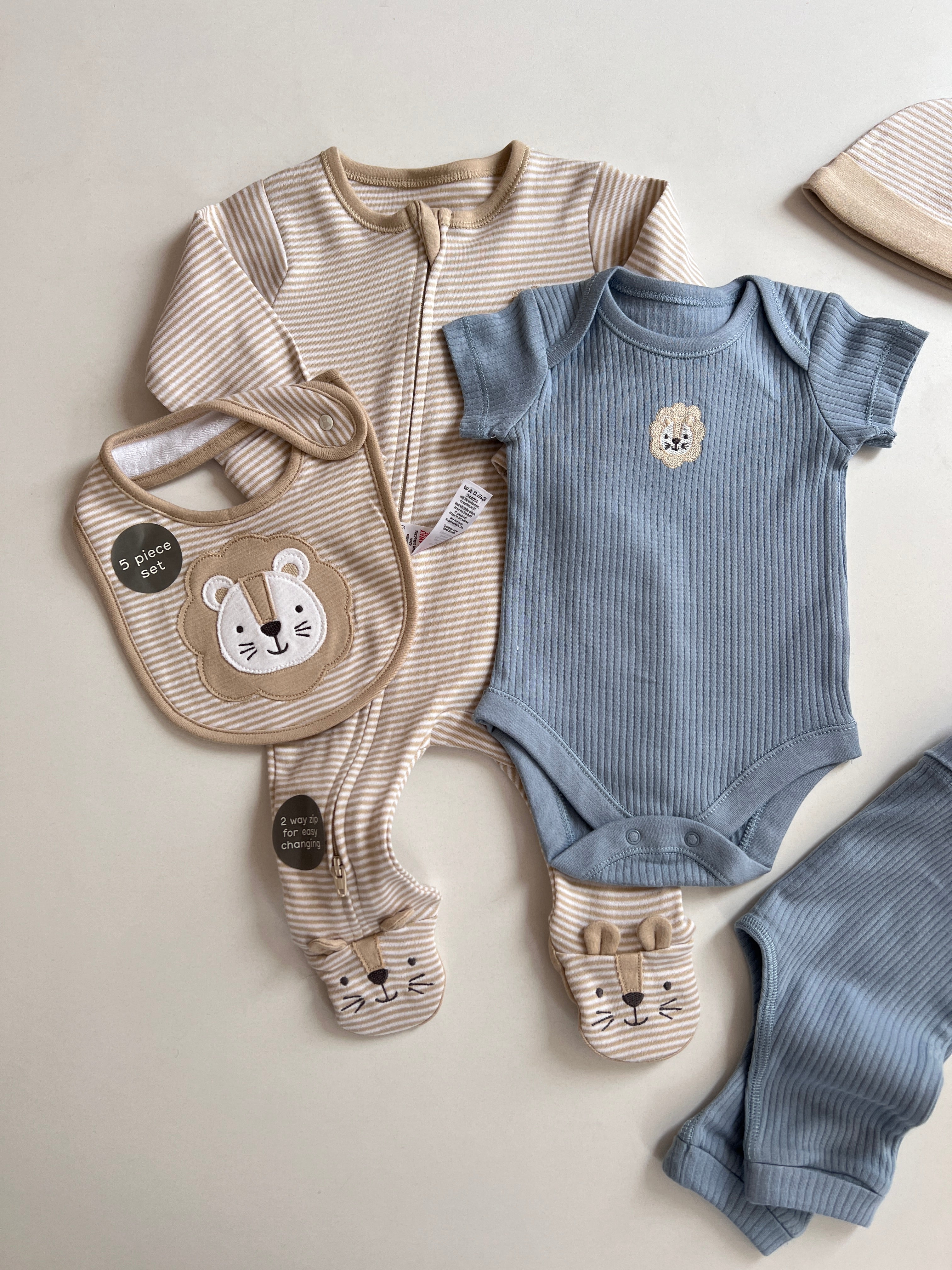 Set Materniteti Blu & Bezhe me Luan